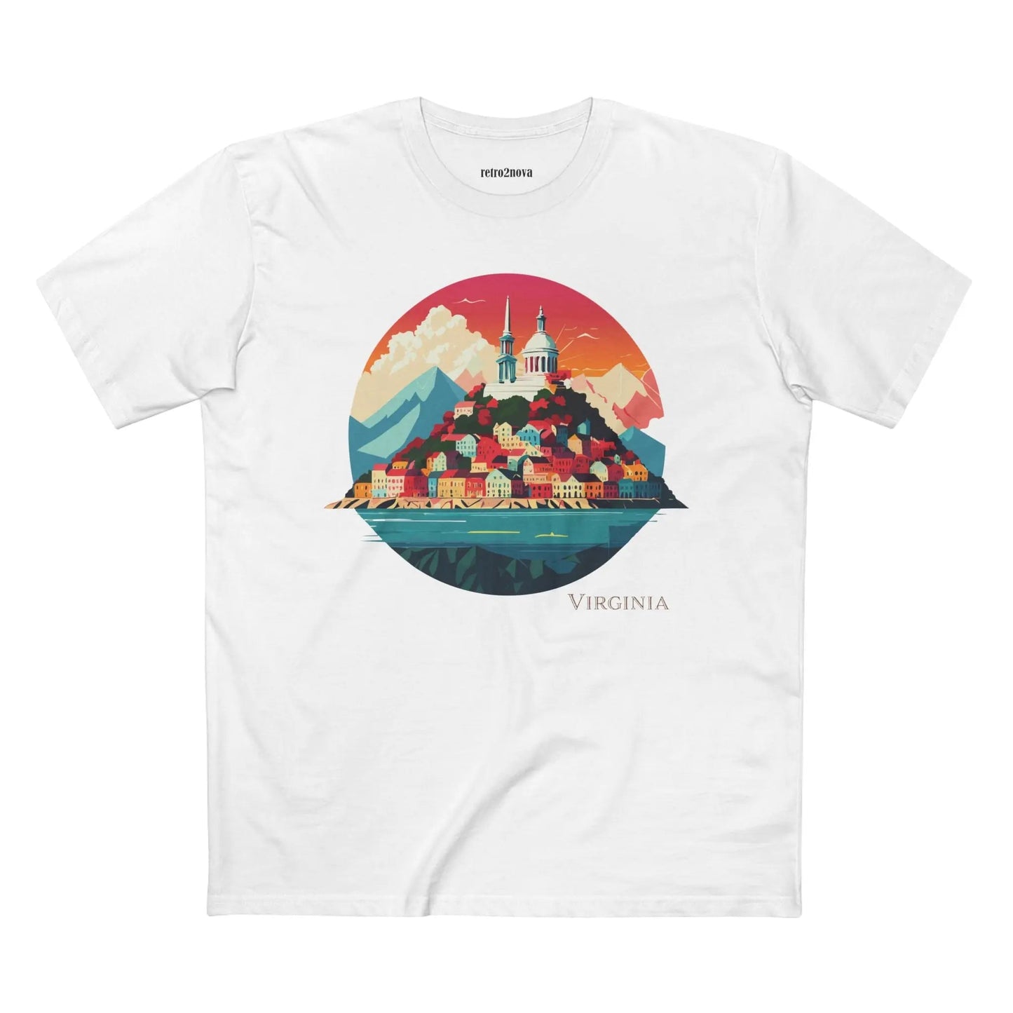 Virginia State Shirt Unisex Premium Cotton Tee With Original Art Design Retro2Nova