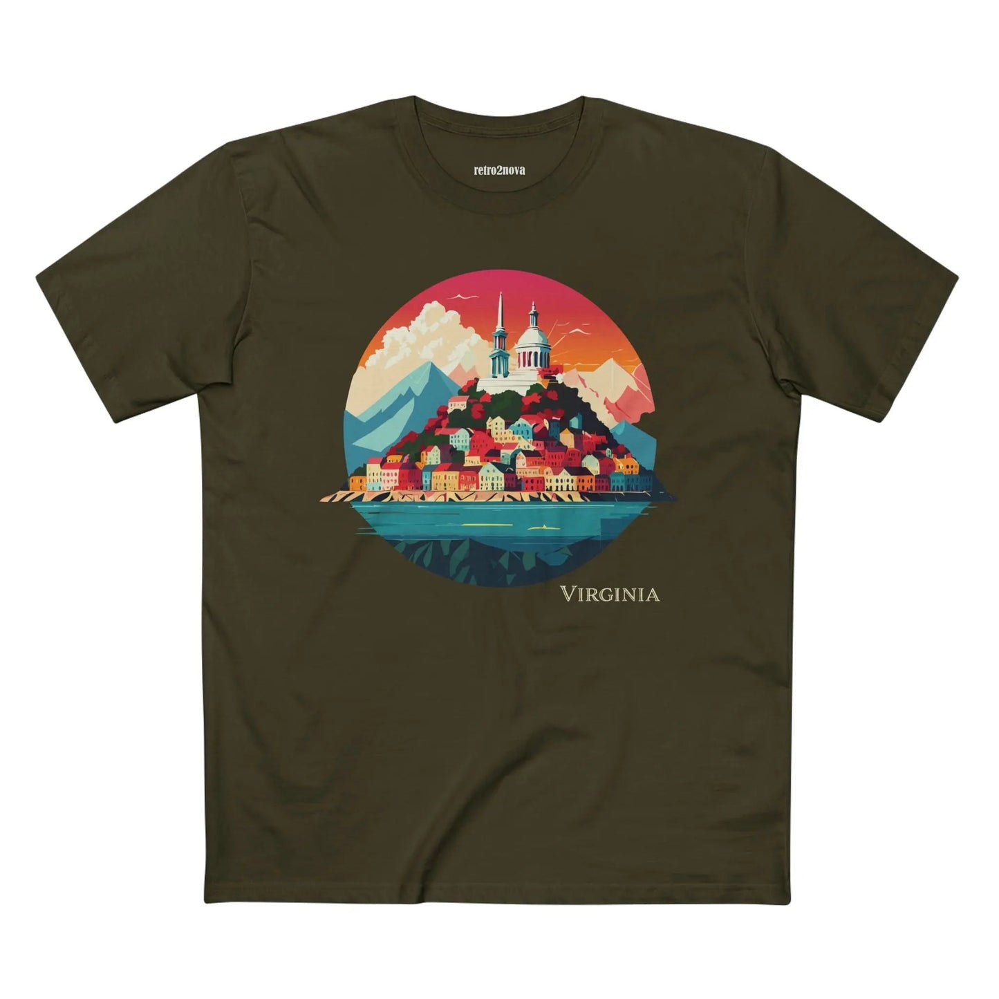 Virginia State Shirt Unisex Premium Cotton Tee With Original Art Design Retro2Nova