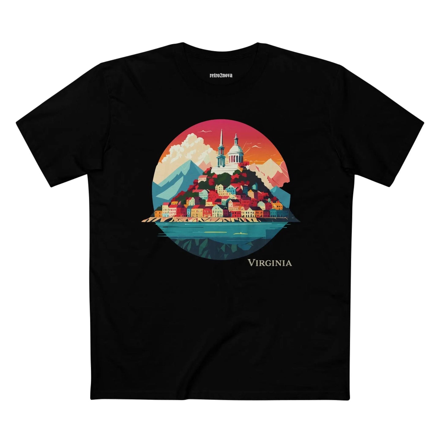 Virginia State Shirt Unisex Premium Cotton Tee With Original Art Design Retro2Nova