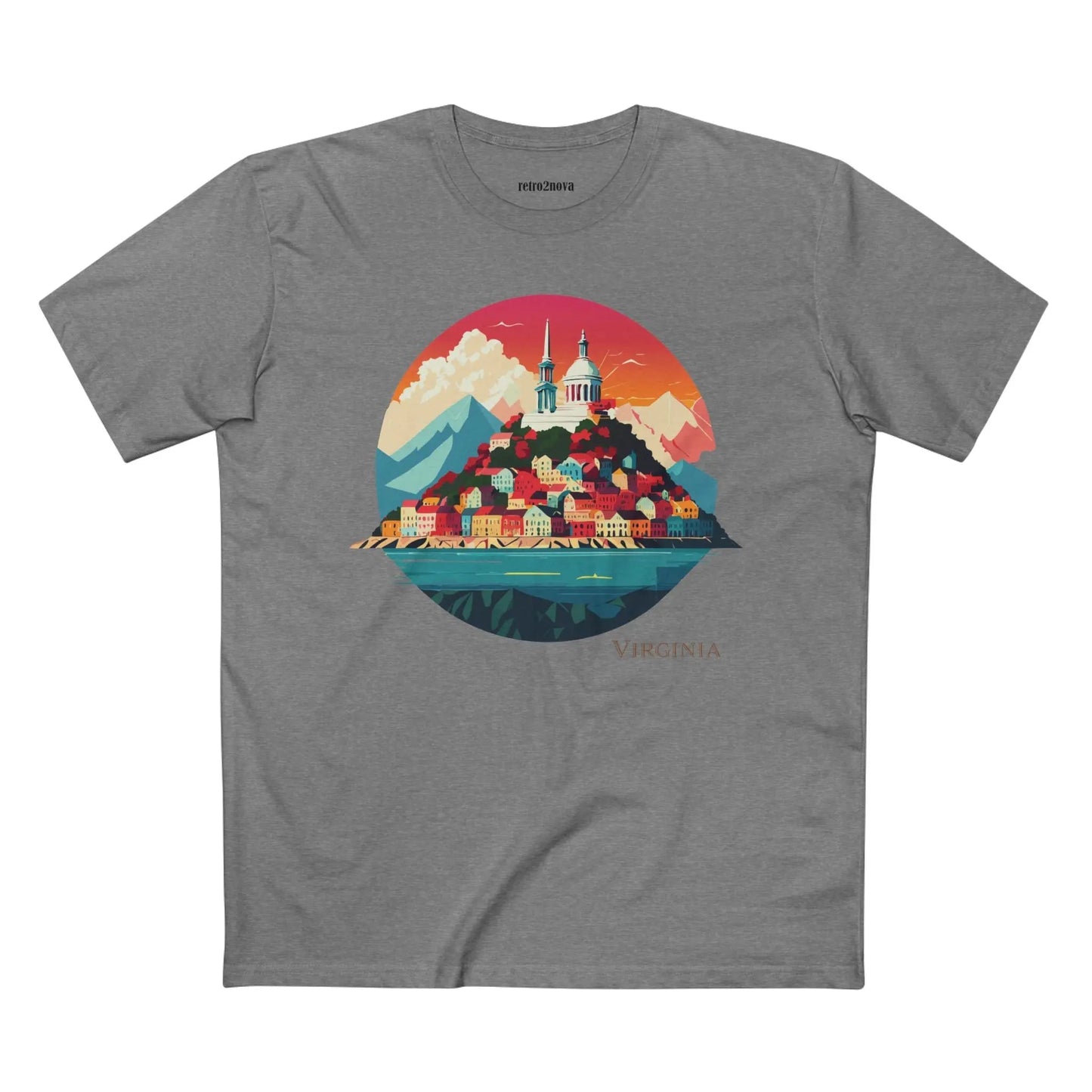 Virginia State Shirt Unisex Premium Cotton Tee With Original Art Design Retro2Nova