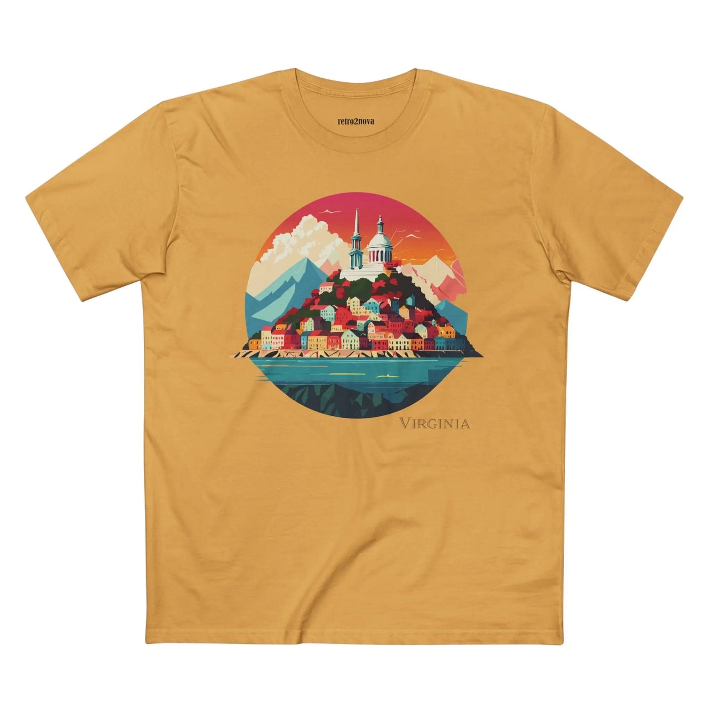 Virginia State Shirt Unisex Premium Cotton Tee With Original Art Design Retro2Nova