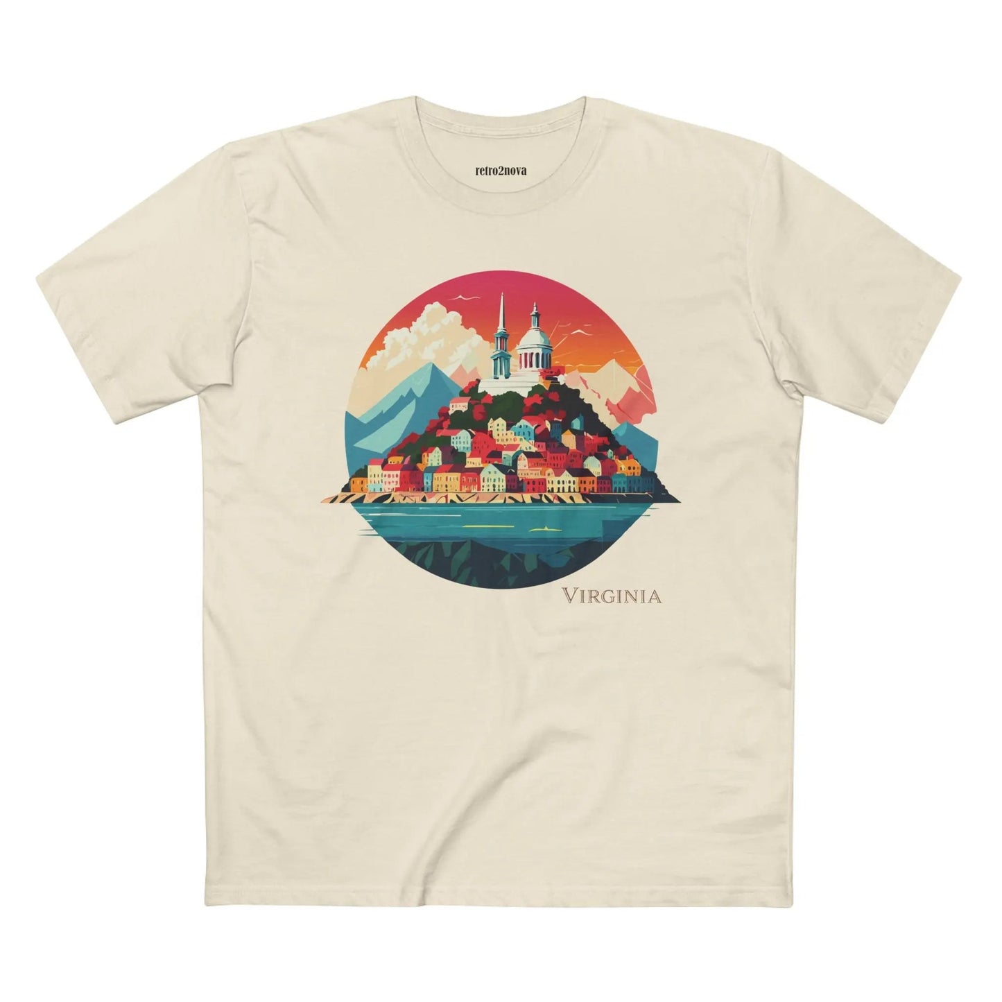 Virginia State Shirt Unisex Premium Cotton Tee With Original Art Design Retro2Nova
