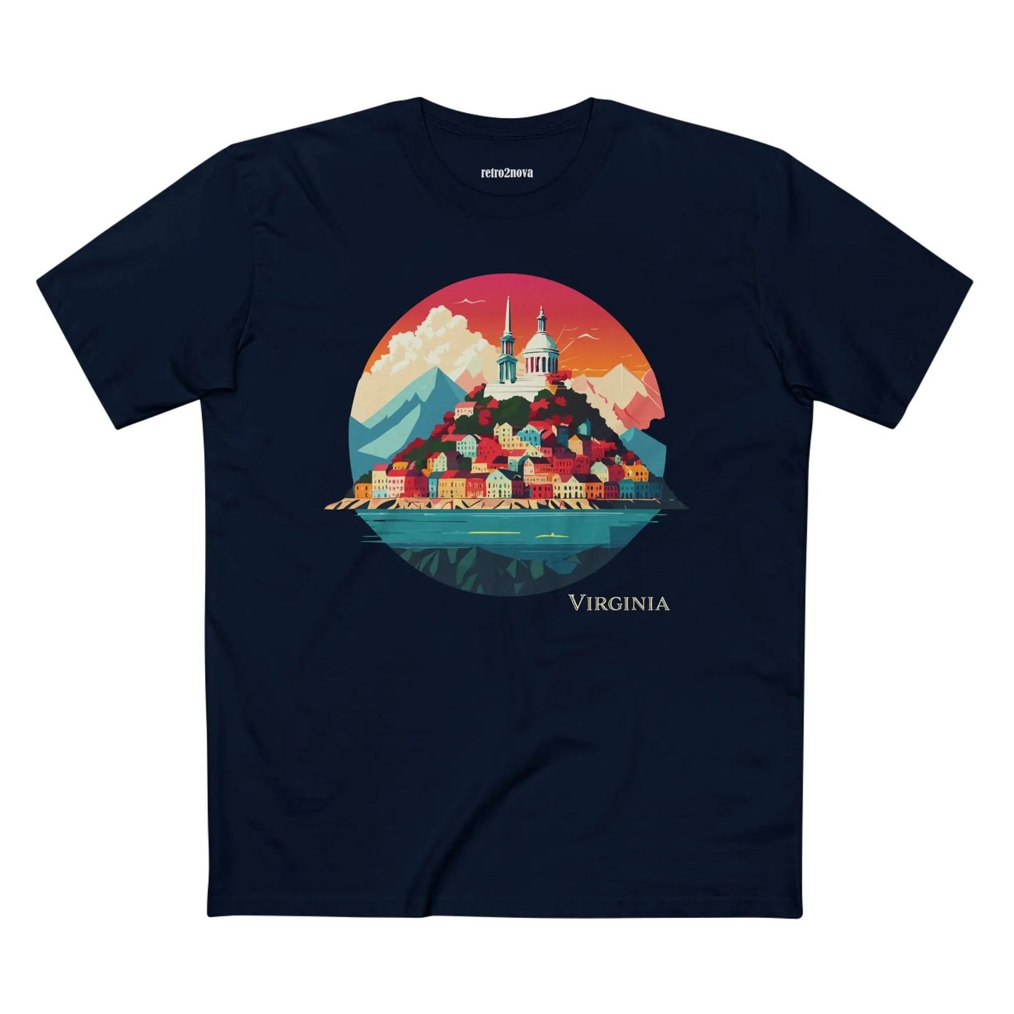 Virginia State Shirt Unisex Premium Cotton Tee With Original Art Design Retro2Nova