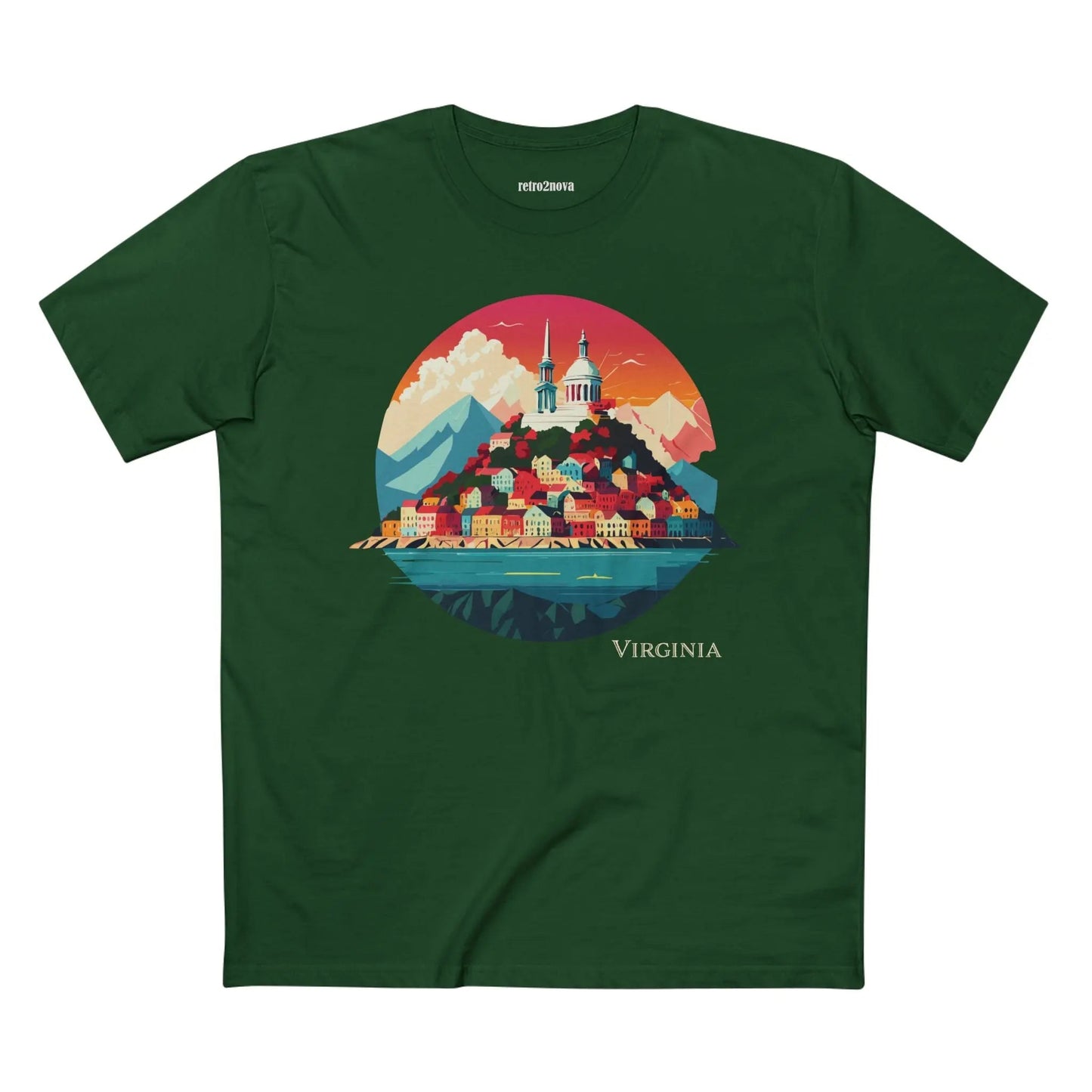 Virginia State Shirt Unisex Premium Cotton Tee With Original Art Design Retro2Nova