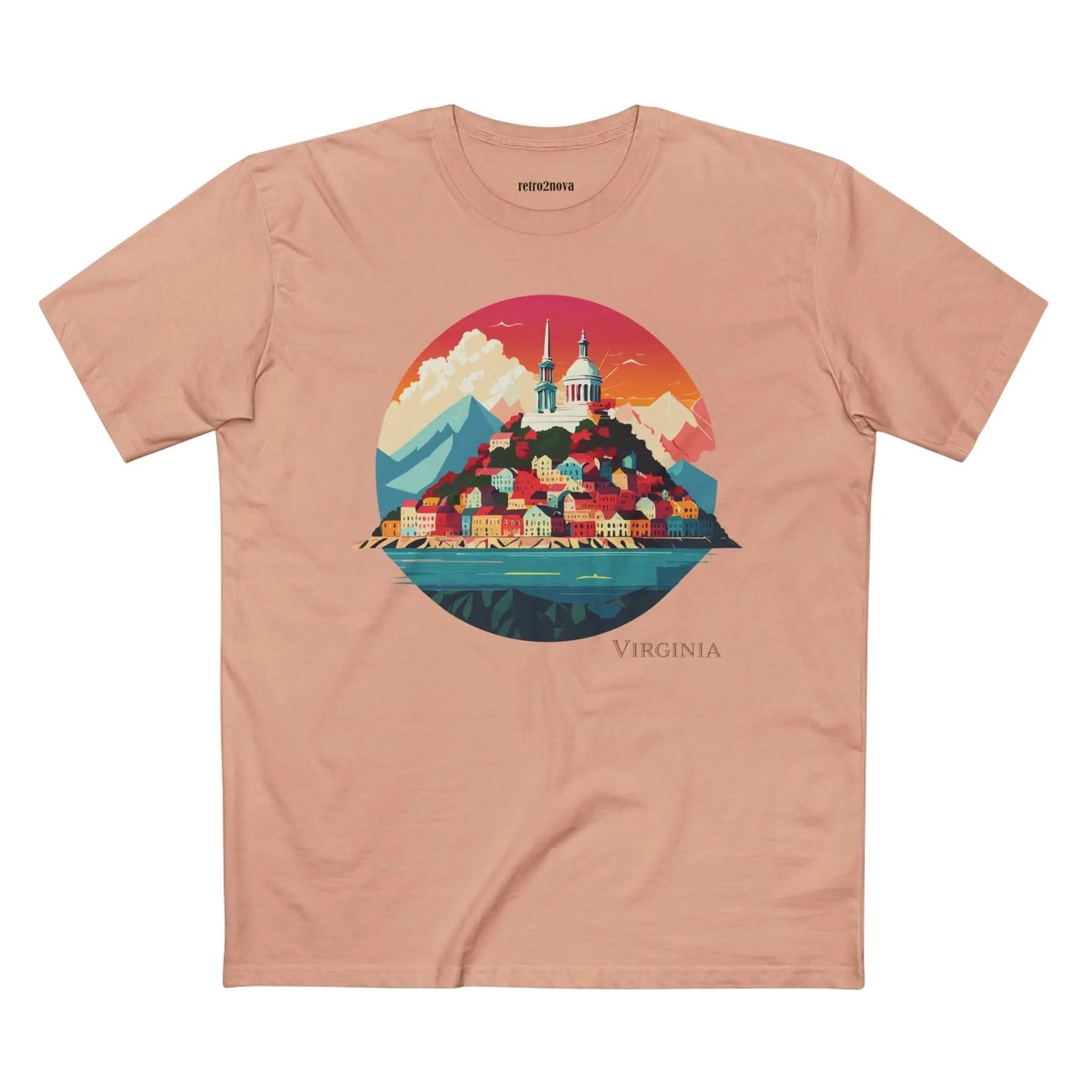 Virginia State Shirt Unisex Premium Cotton Tee With Original Art Design Retro2Nova