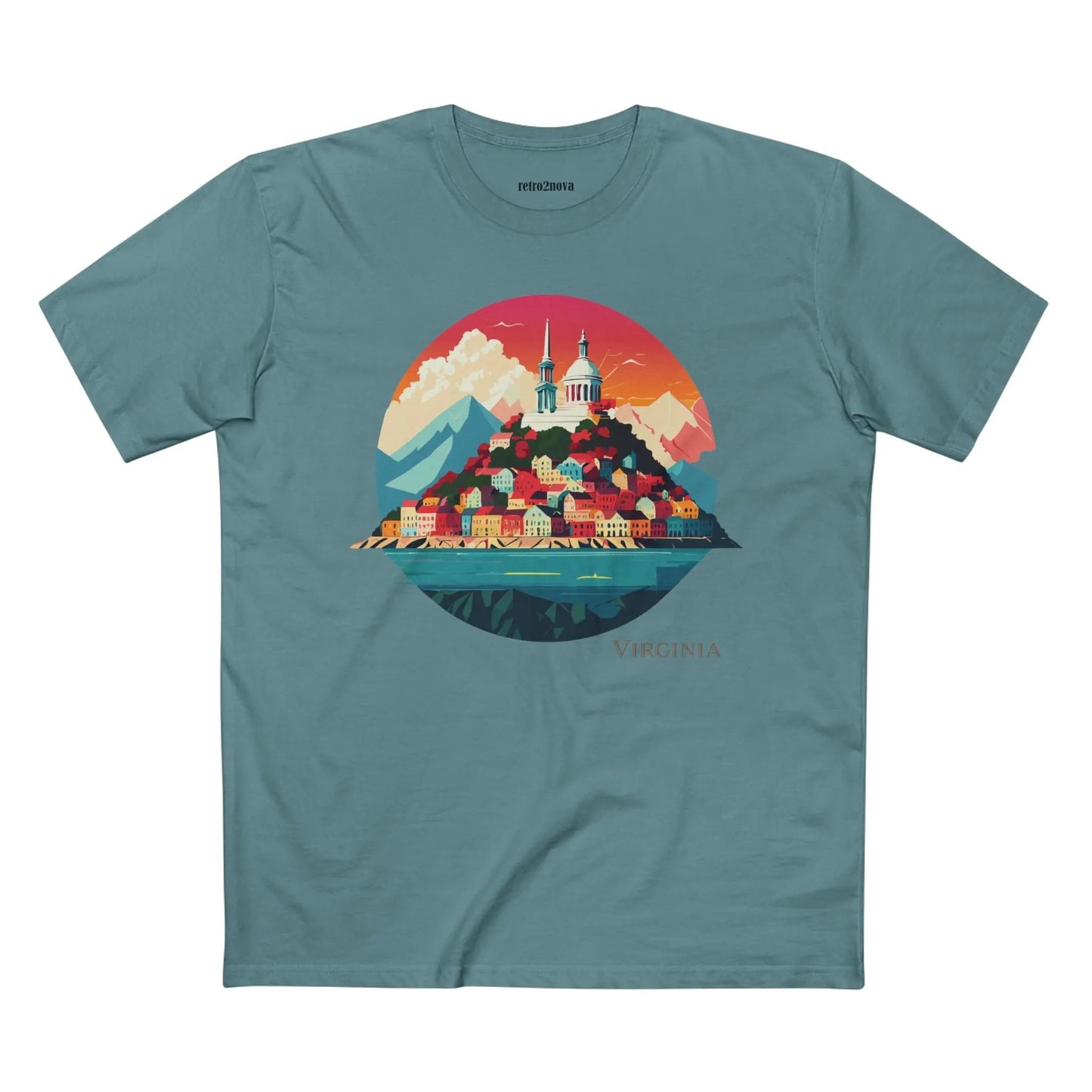 Virginia State Shirt Unisex Premium Cotton Tee With Original Art Design Retro2Nova