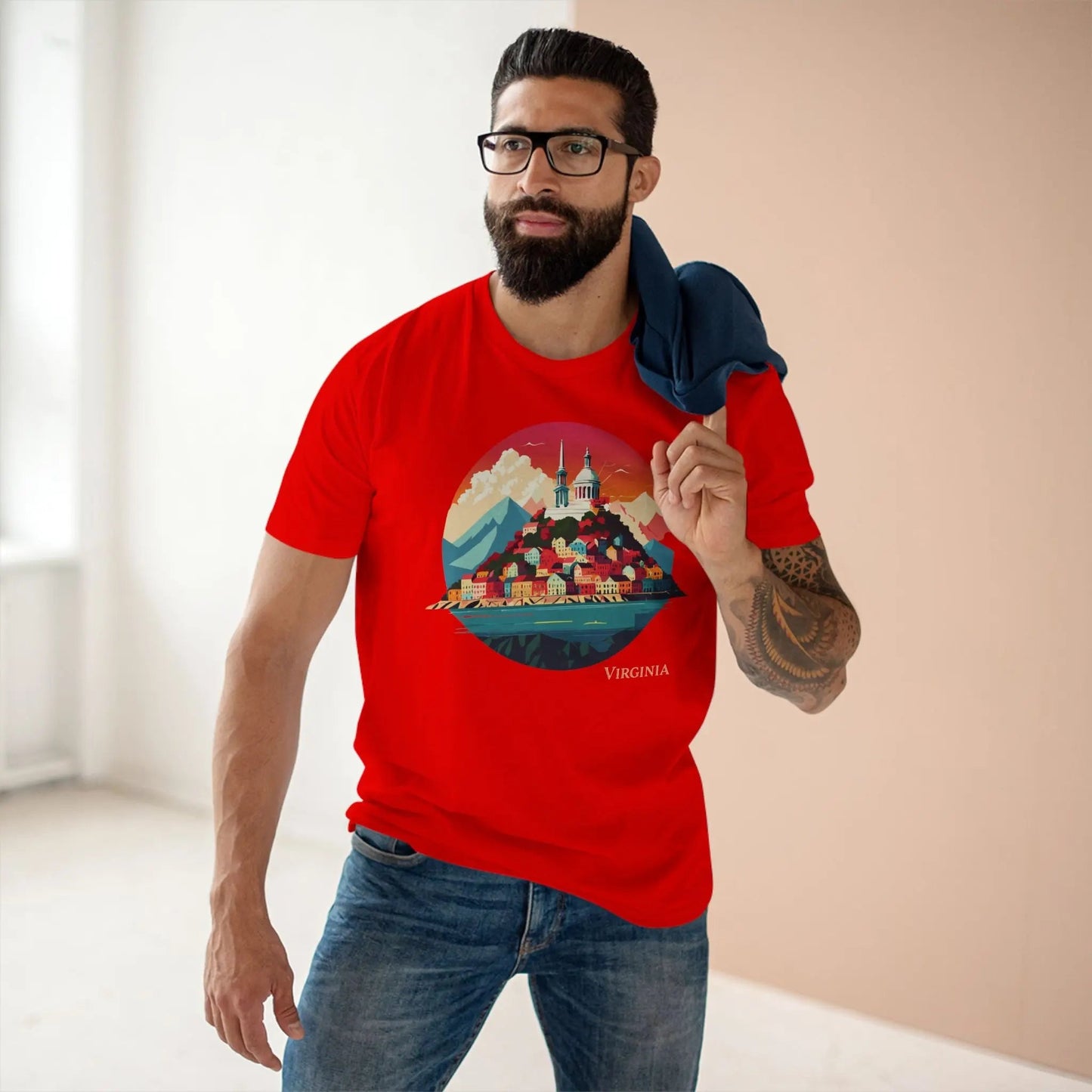 Virginia State Shirt Unisex Premium Cotton Tee With Original Art Design Retro2Nova