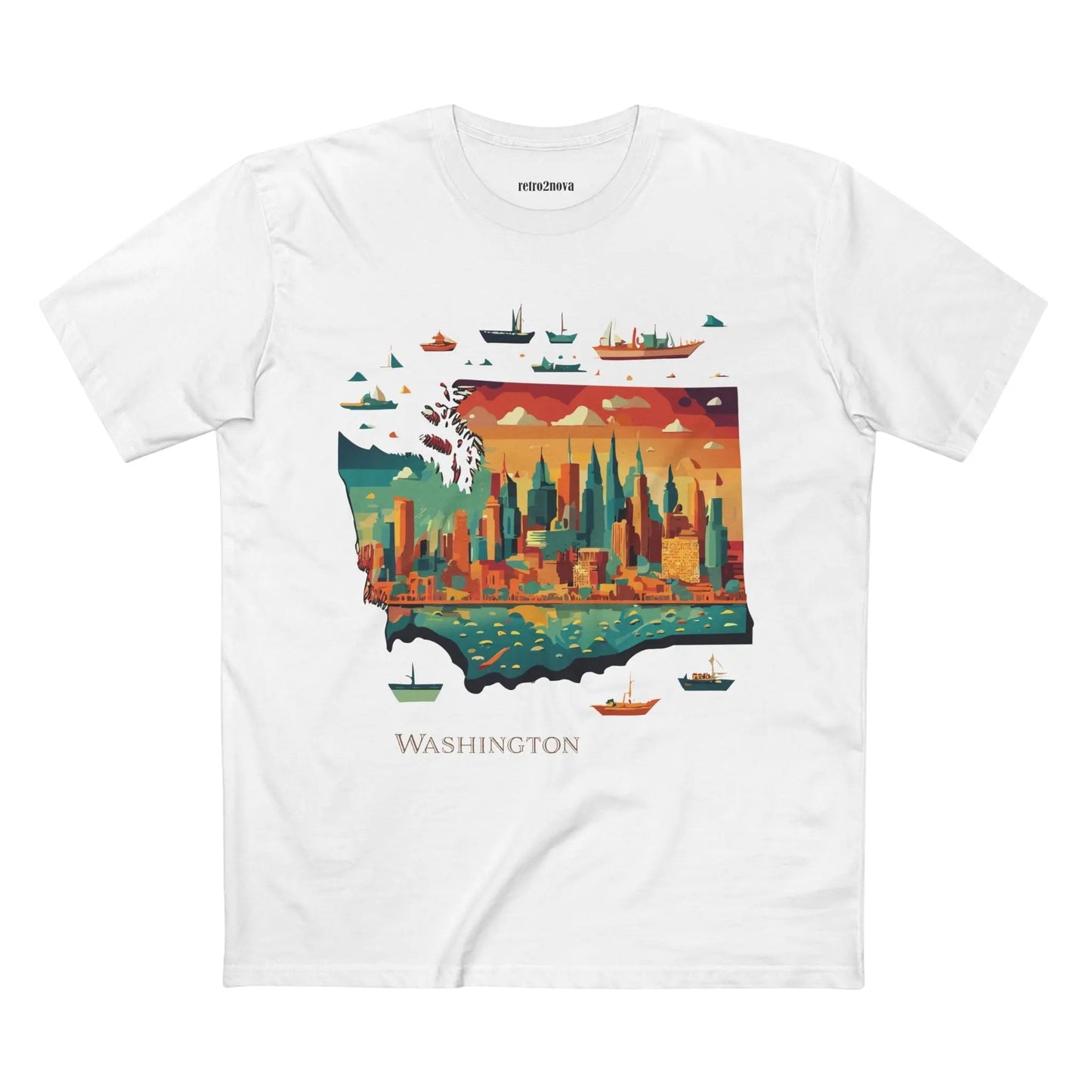Washington State Shirt Unisex Premium Cotton Tee With Original Art Design Exclusive Art Collection
