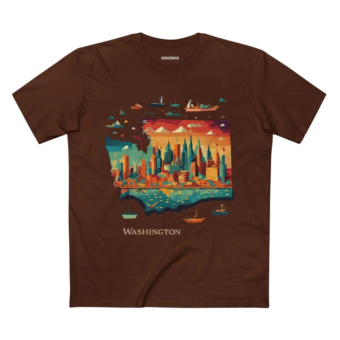 Washington State Shirt Unisex Premium Cotton Tee With Original Art Design Exclusive Art Collection