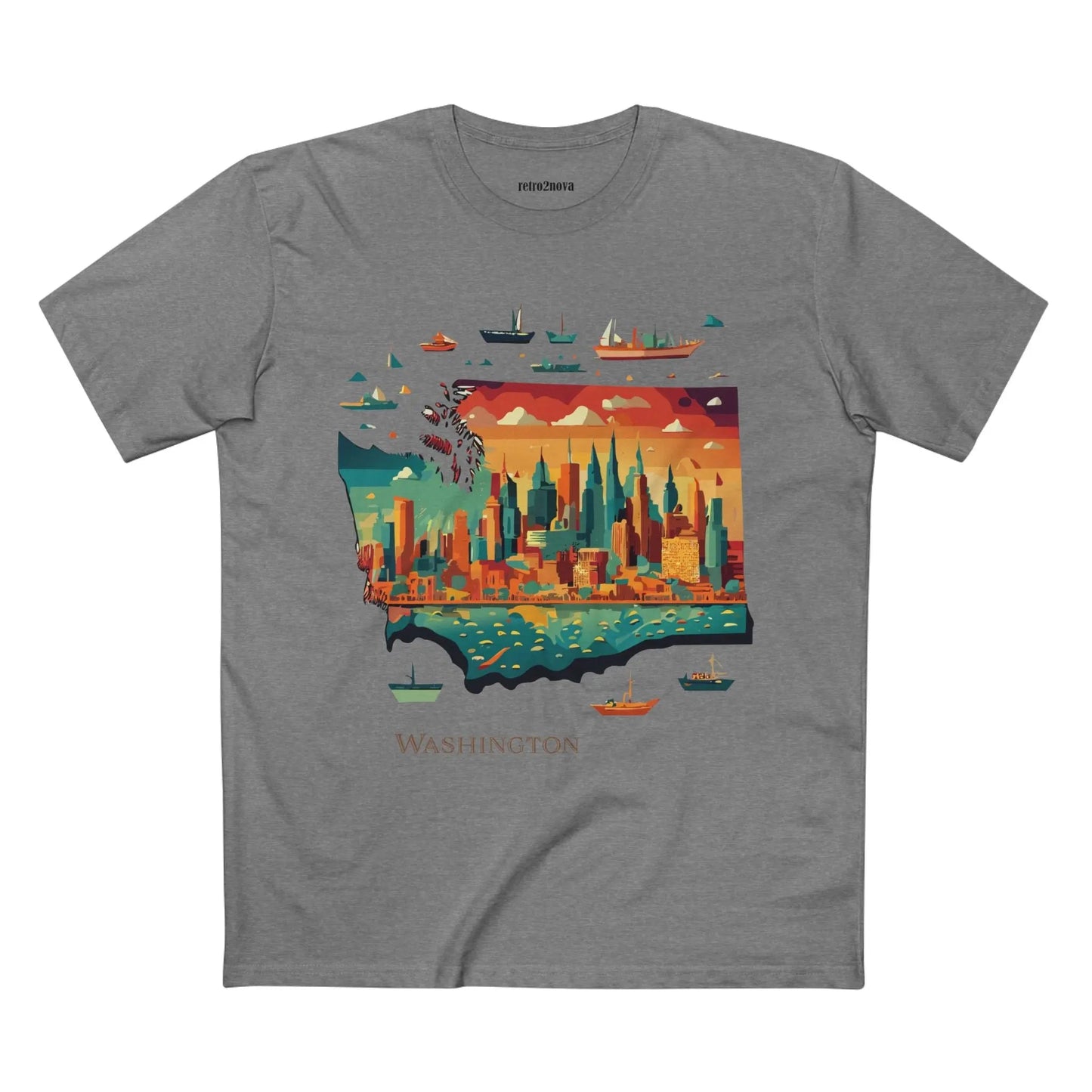 Washington State Shirt Unisex Premium Cotton Tee With Original Art Design Exclusive Art Collection