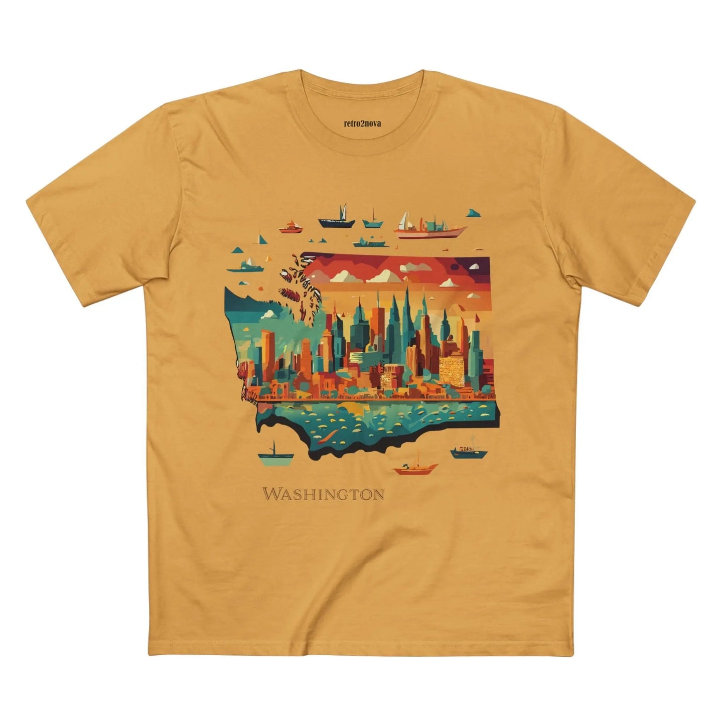 Washington State Shirt Unisex Premium Cotton Tee With Original Art Design Exclusive Art Collection