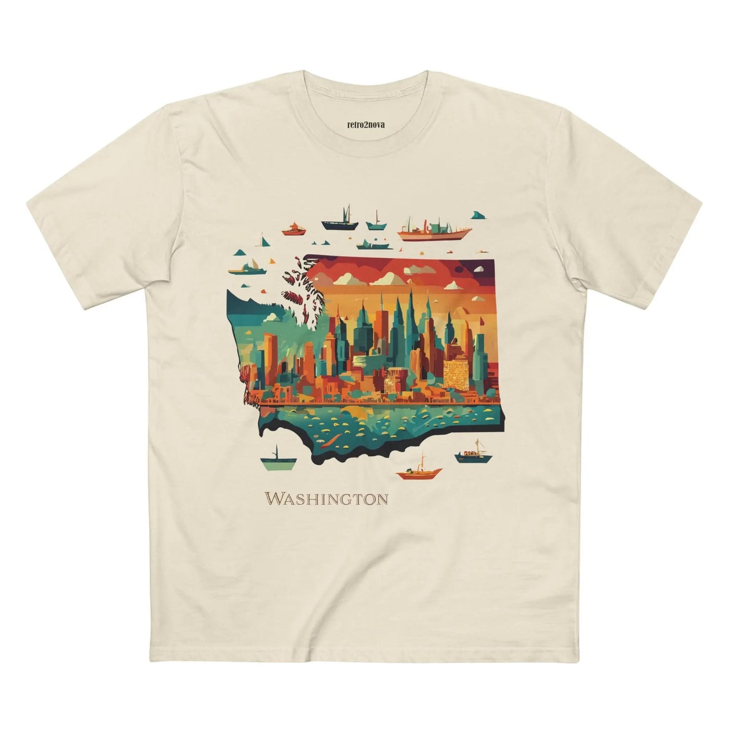 Washington State Shirt Unisex Premium Cotton Tee With Original Art Design Exclusive Art Collection