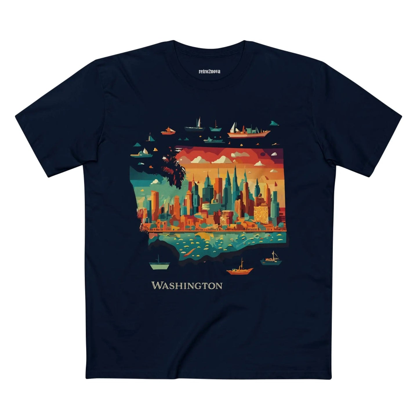 Washington State Shirt Unisex Premium Cotton Tee With Original Art Design Exclusive Art Collection