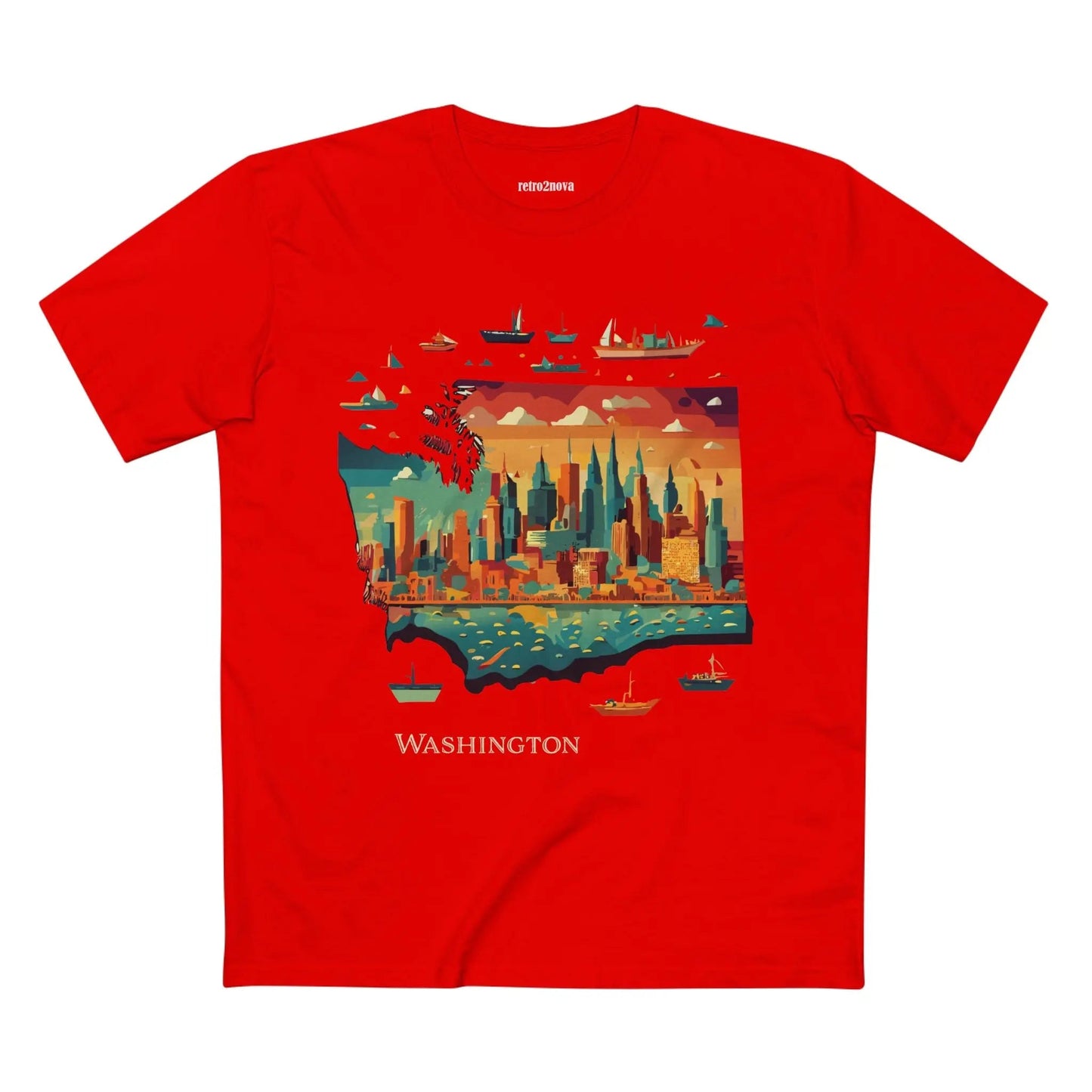 Washington State Shirt Unisex Premium Cotton Tee With Original Art Design Exclusive Art Collection