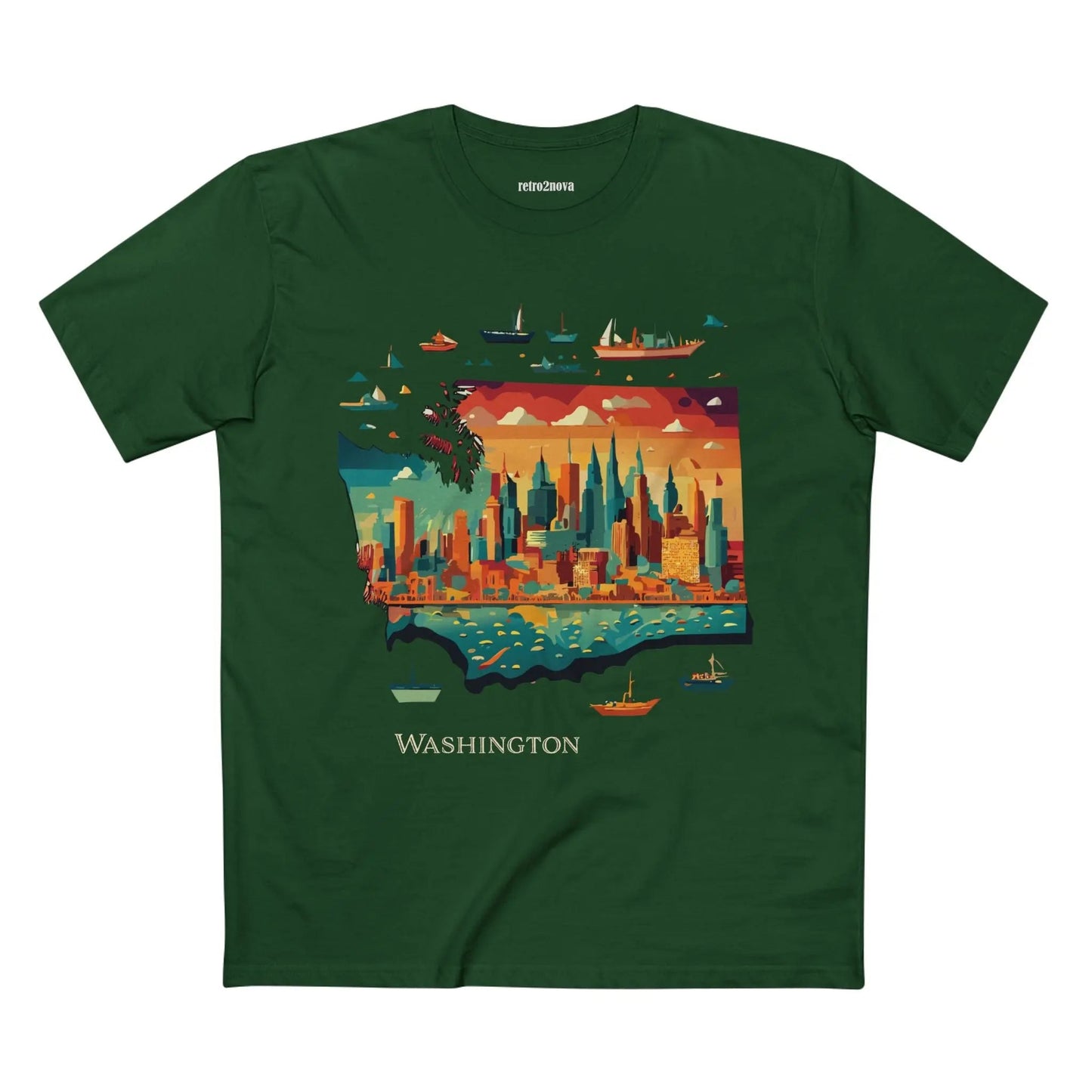Washington State Shirt Unisex Premium Cotton Tee With Original Art Design Exclusive Art Collection