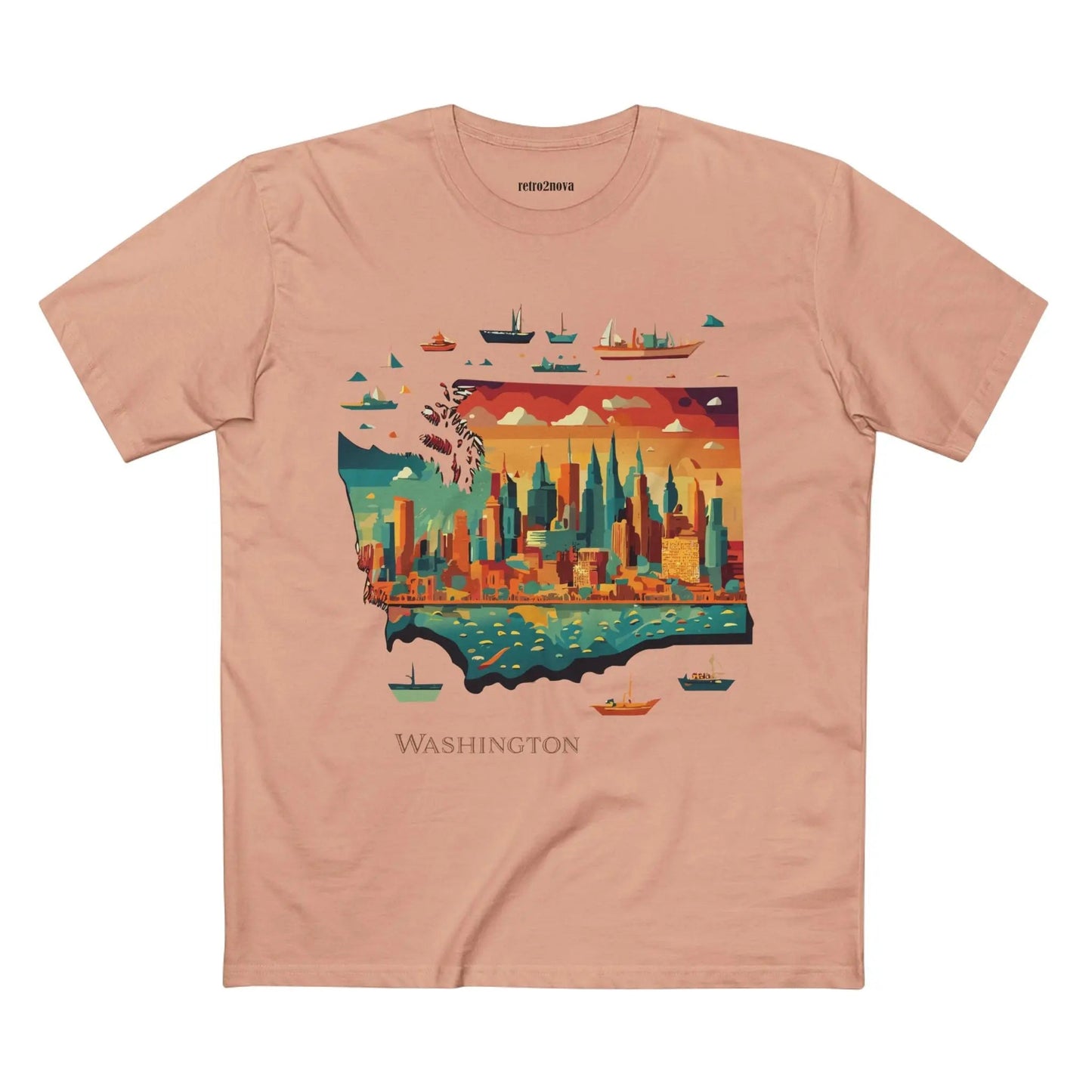 Washington State Shirt Unisex Premium Cotton Tee With Original Art Design Exclusive Art Collection