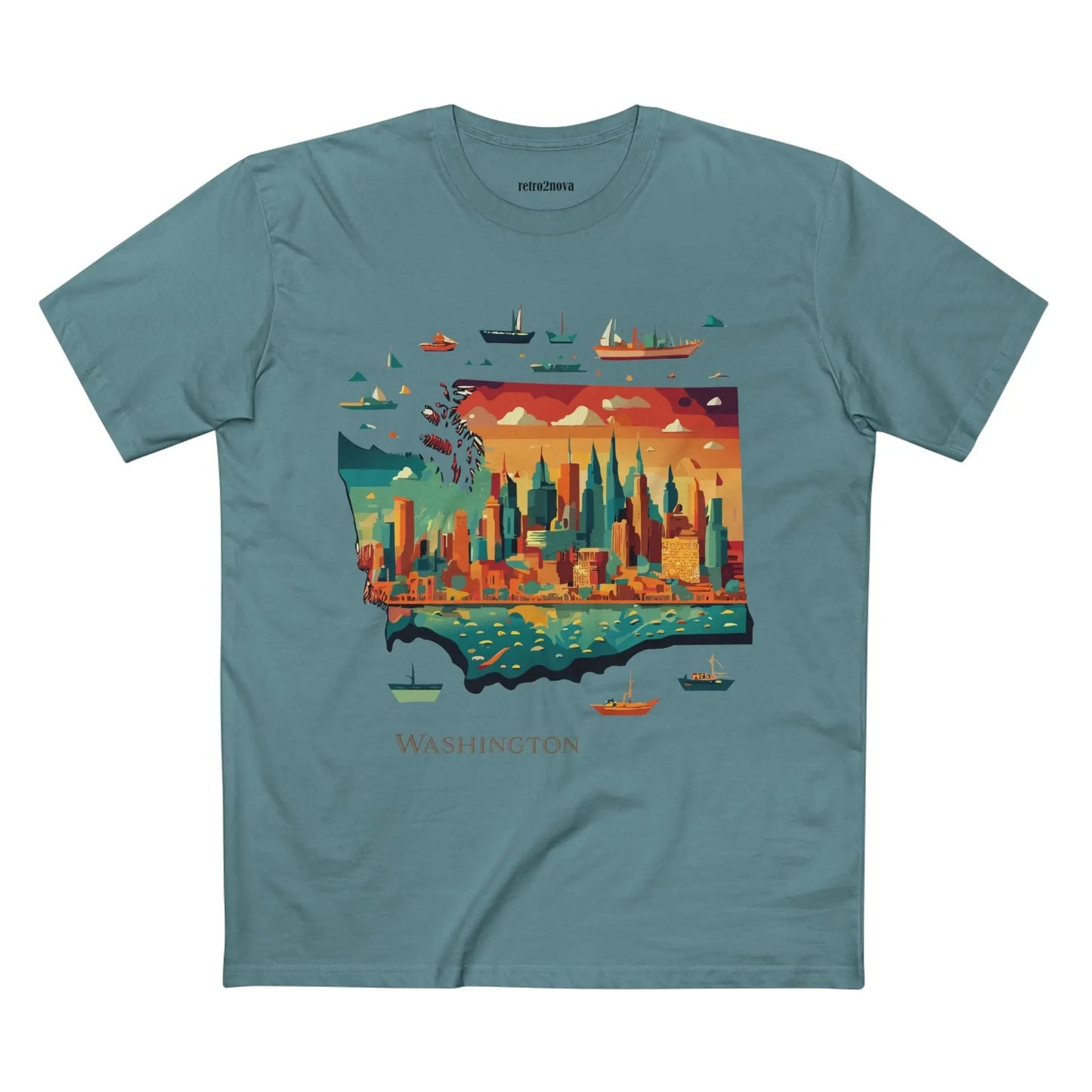 Washington State Shirt Unisex Premium Cotton Tee With Original Art Design Exclusive Art Collection