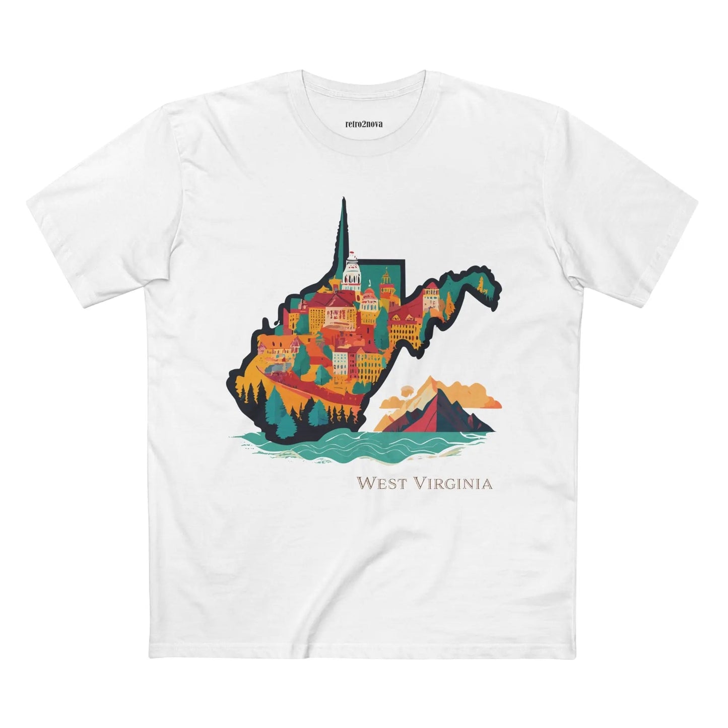 West Virginia State Tee Unisex Premium Cotton Shirt With Original Art By Retro2Nova