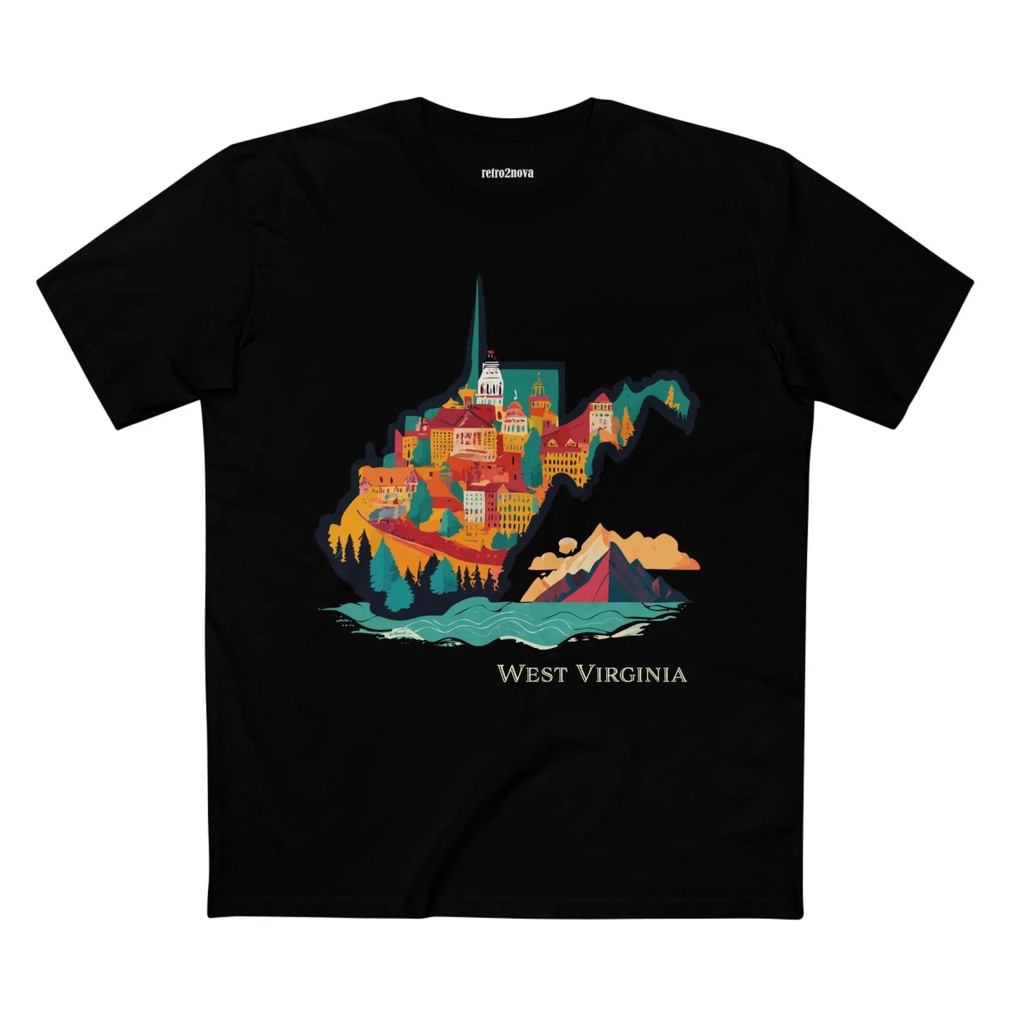 West Virginia State Tee Unisex Premium Cotton Shirt With Original Art By Retro2Nova