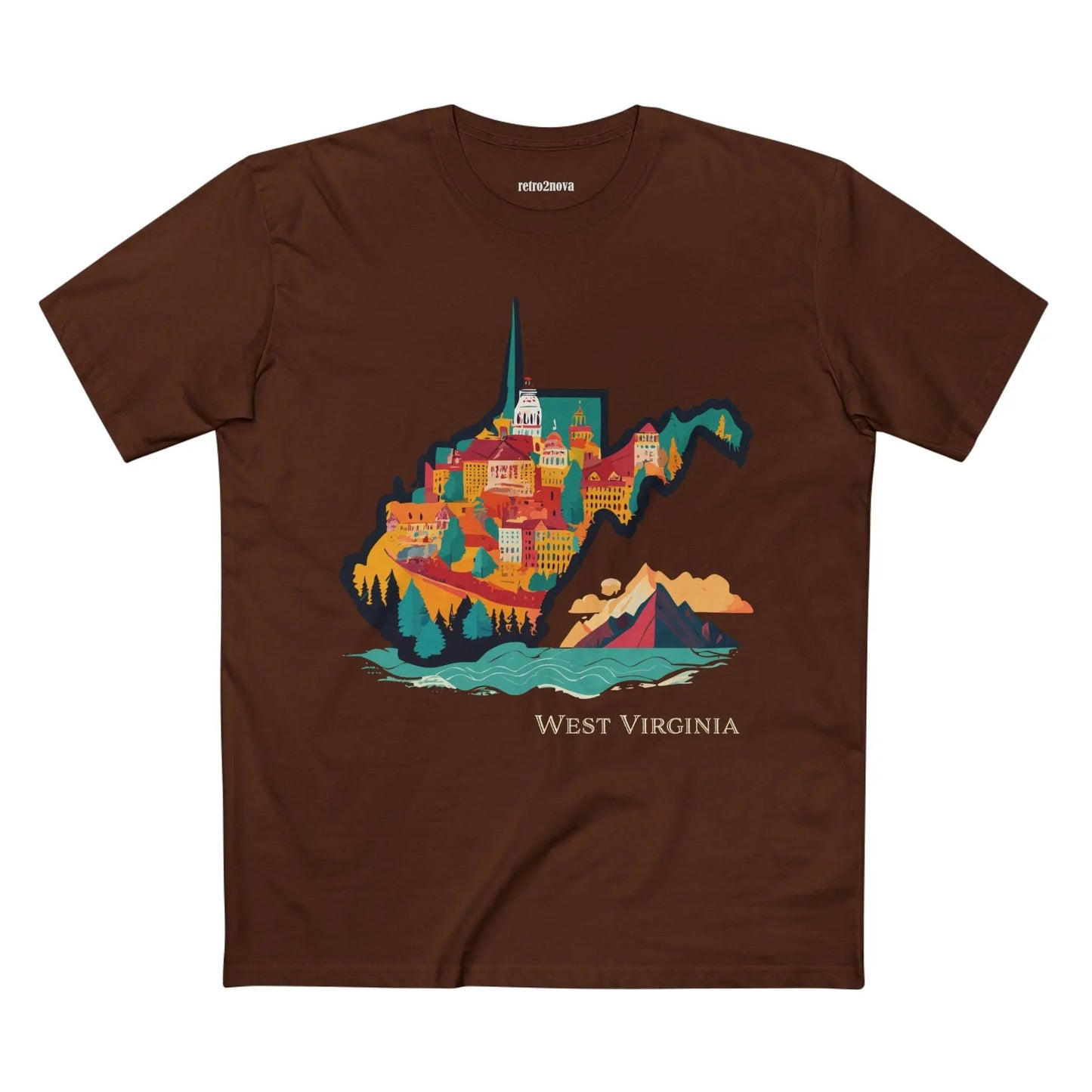 West Virginia State Tee Unisex Premium Cotton Shirt With Original Art By Retro2Nova