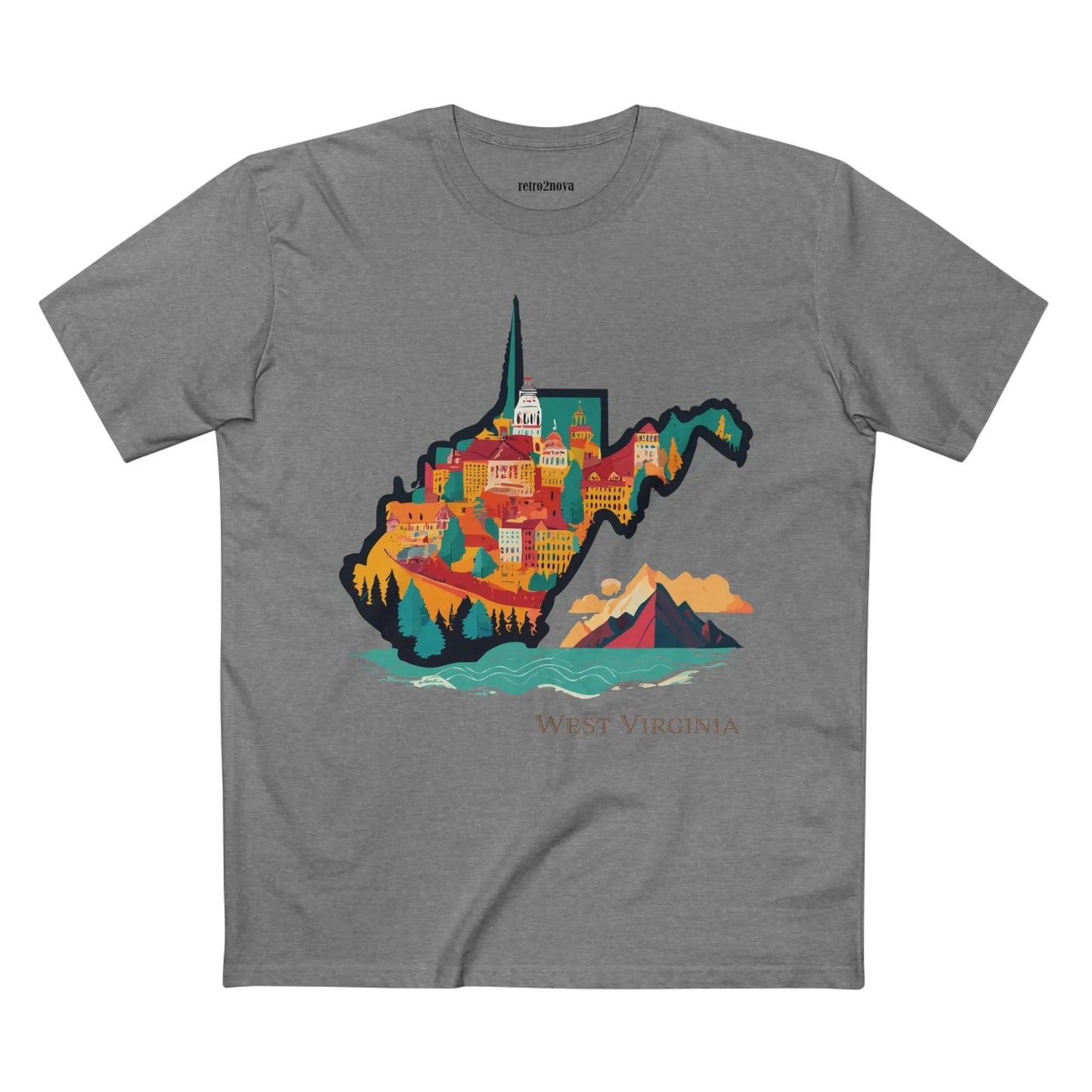 West Virginia State Tee Unisex Premium Cotton Shirt With Original Art By Retro2Nova