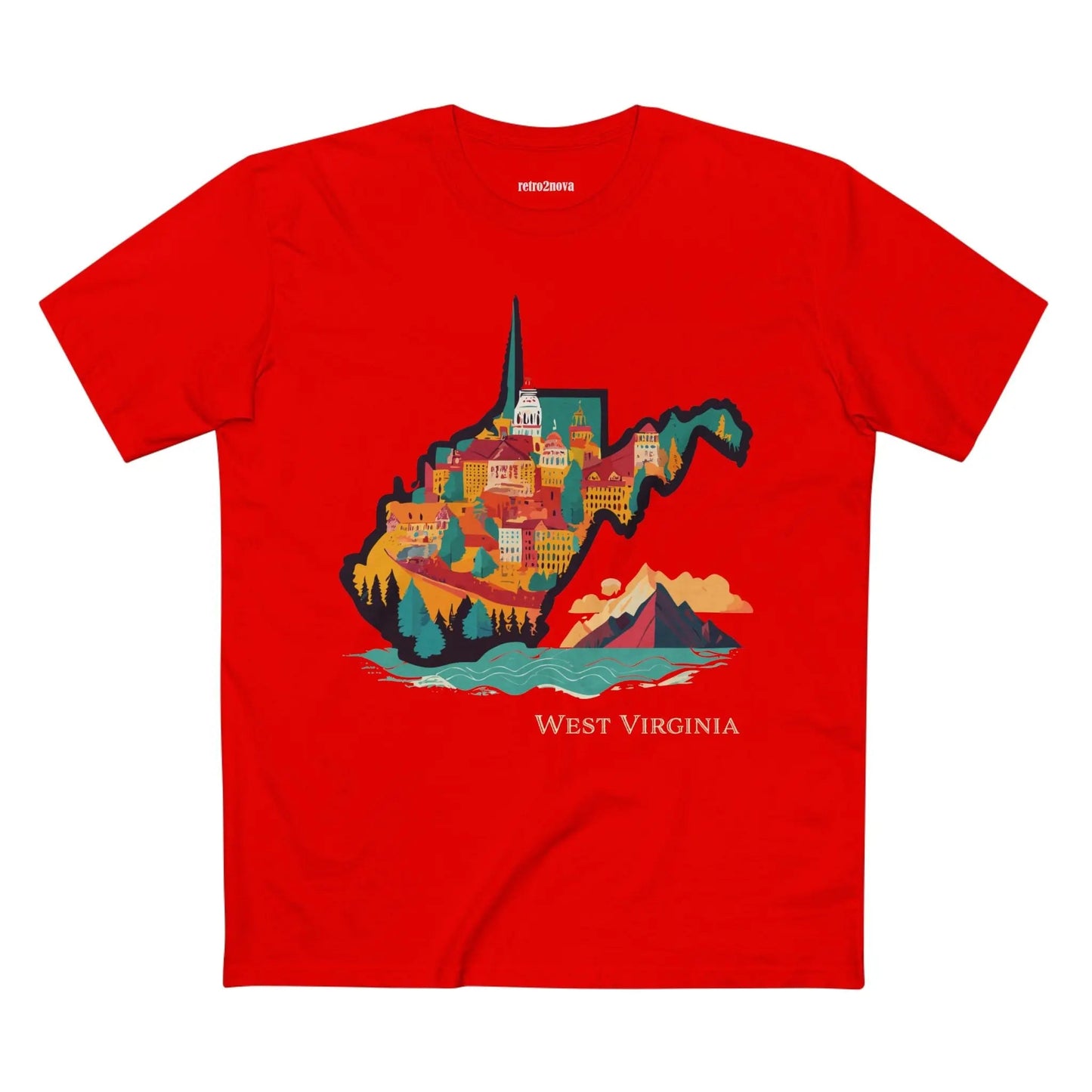 West Virginia State Tee Unisex Premium Cotton Shirt With Original Art By Retro2Nova