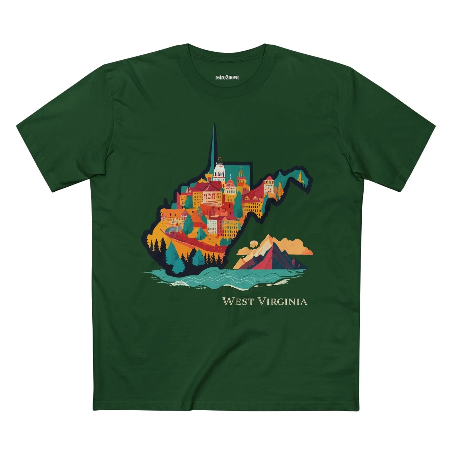 West Virginia State Tee Unisex Premium Cotton Shirt With Original Art By Retro2Nova