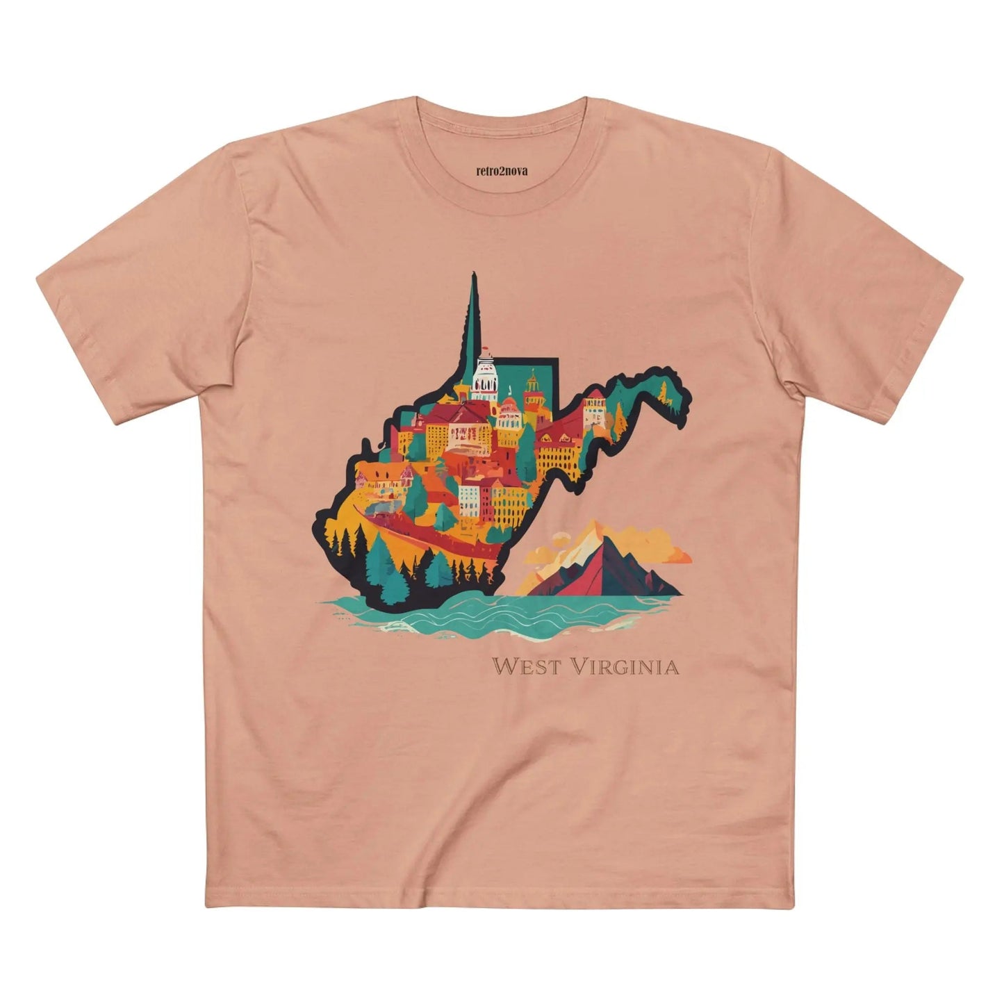 West Virginia State Tee Unisex Premium Cotton Shirt With Original Art By Retro2Nova