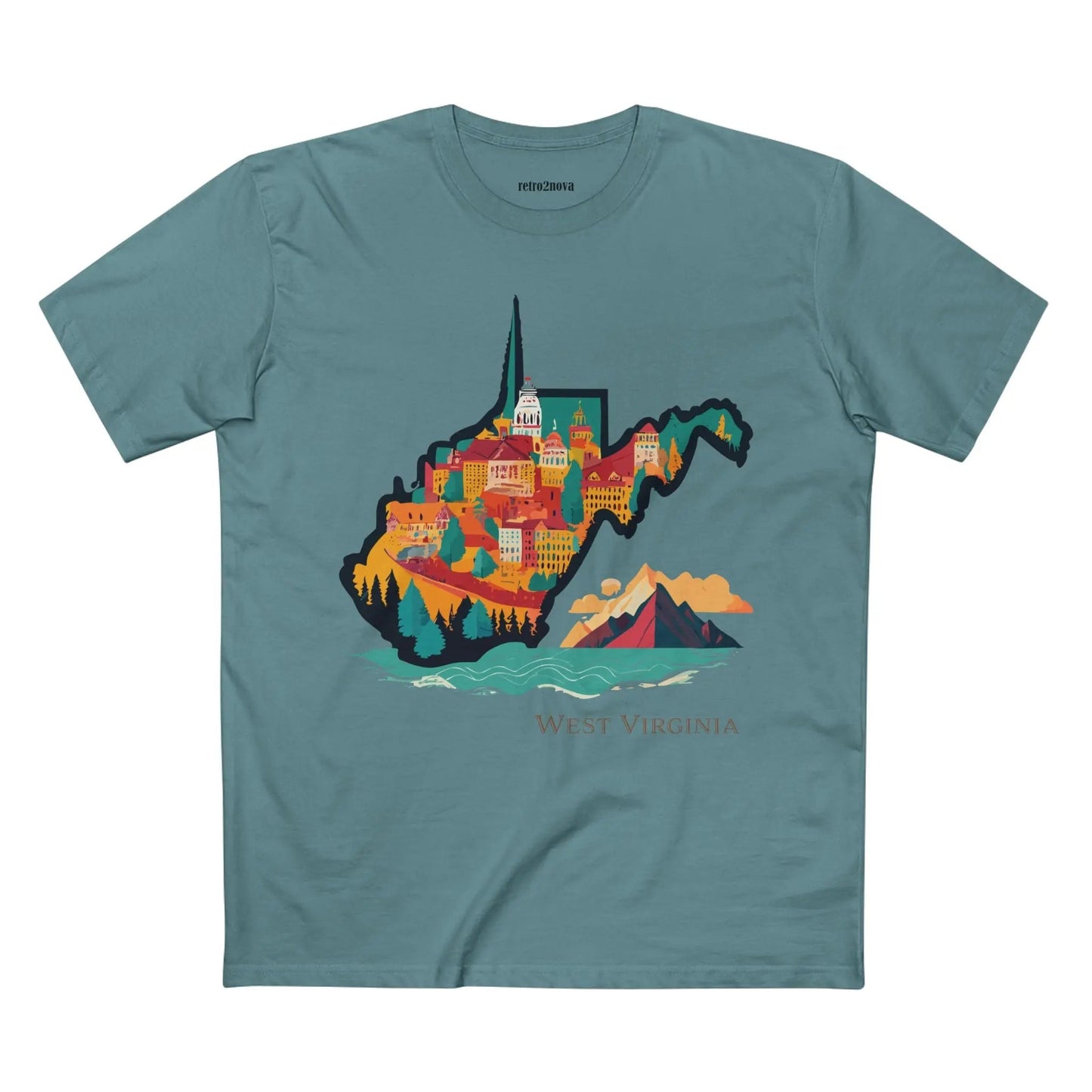 West Virginia State Tee Unisex Premium Cotton Shirt With Original Art By Retro2Nova