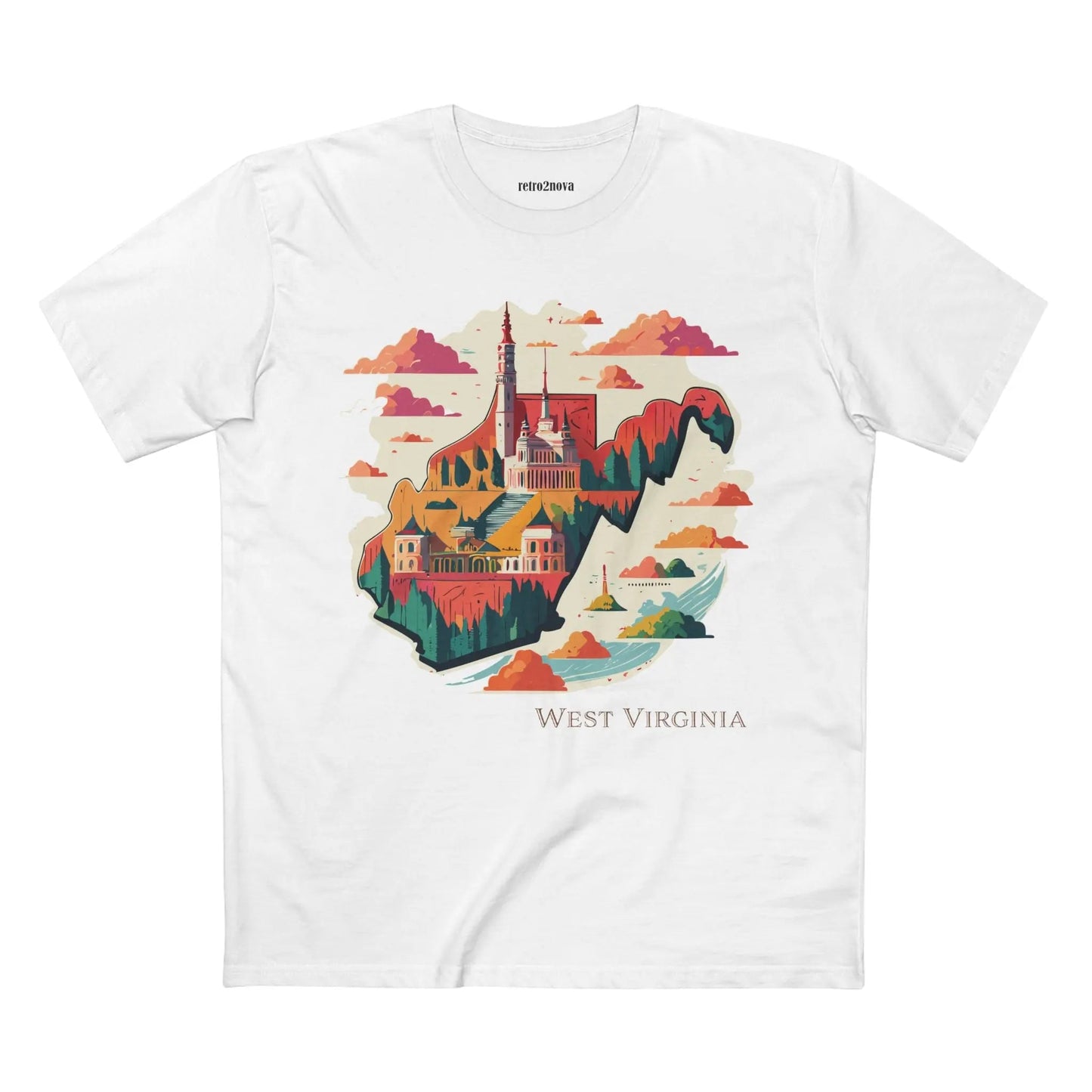 West Virginia State Shirt Unisex Premium Cotton Art Tee With Original Design By Retro2Nova