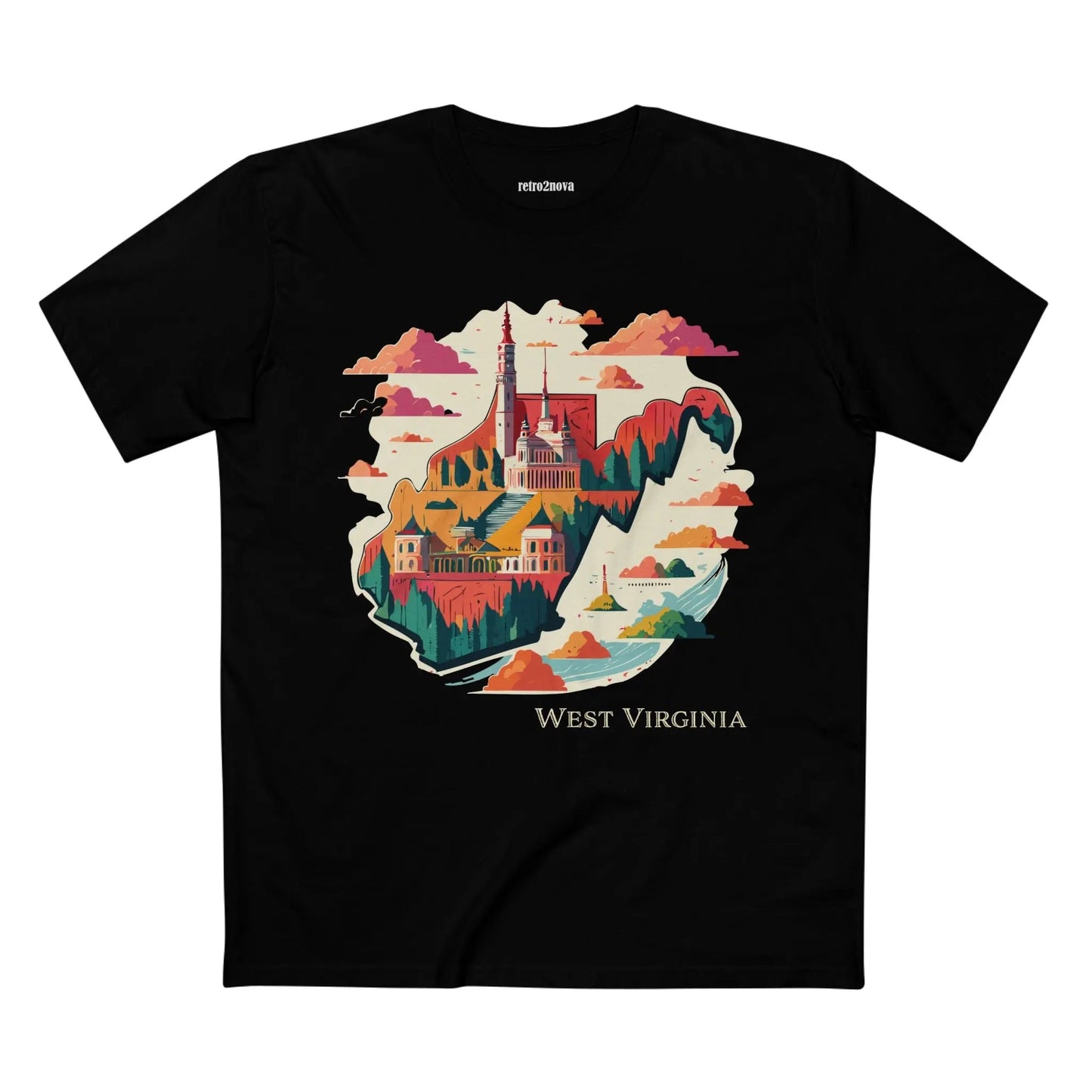 West Virginia State Shirt Unisex Premium Cotton Art Tee With Original Design By Retro2Nova