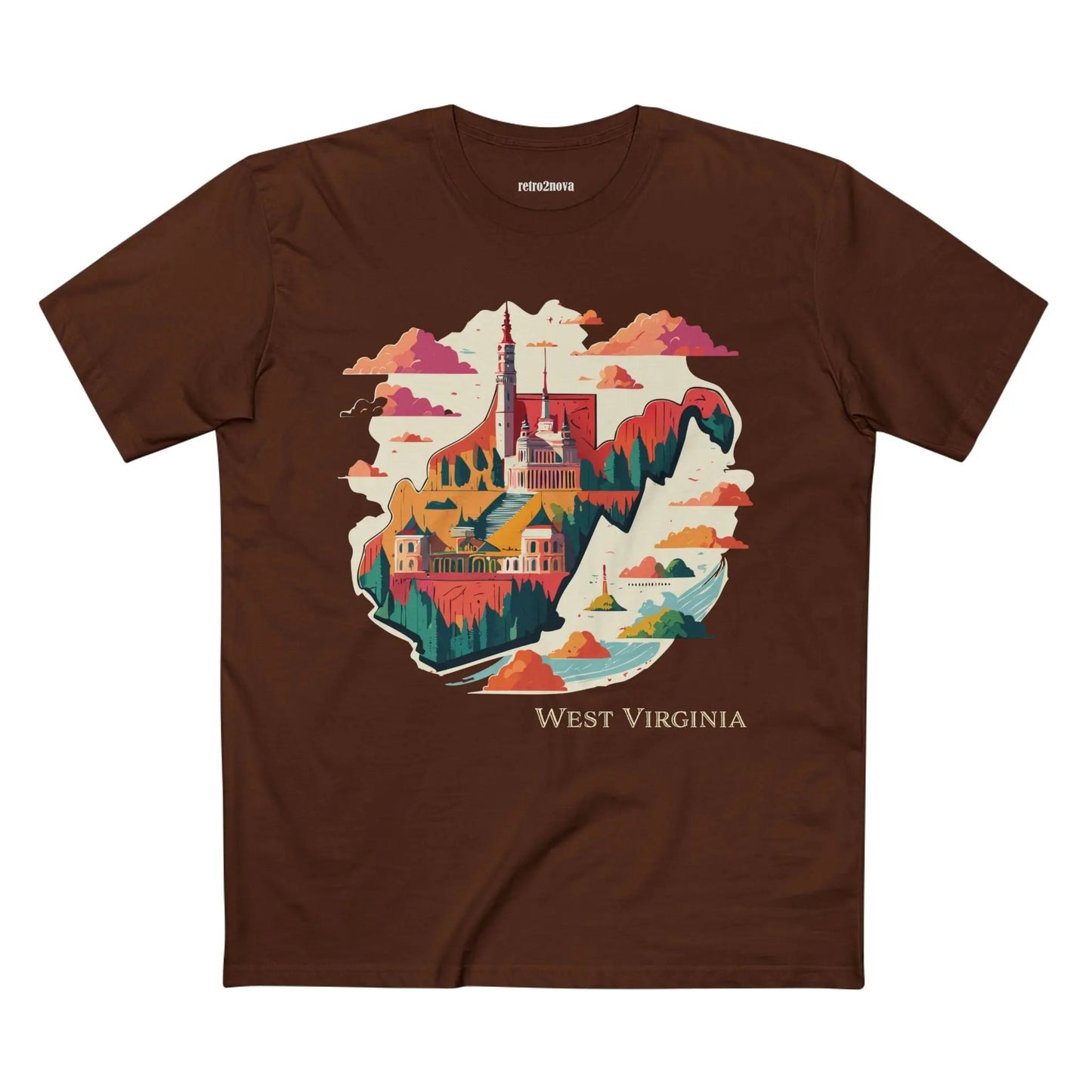 West Virginia State Shirt Unisex Premium Cotton Art Tee With Original Design By Retro2Nova