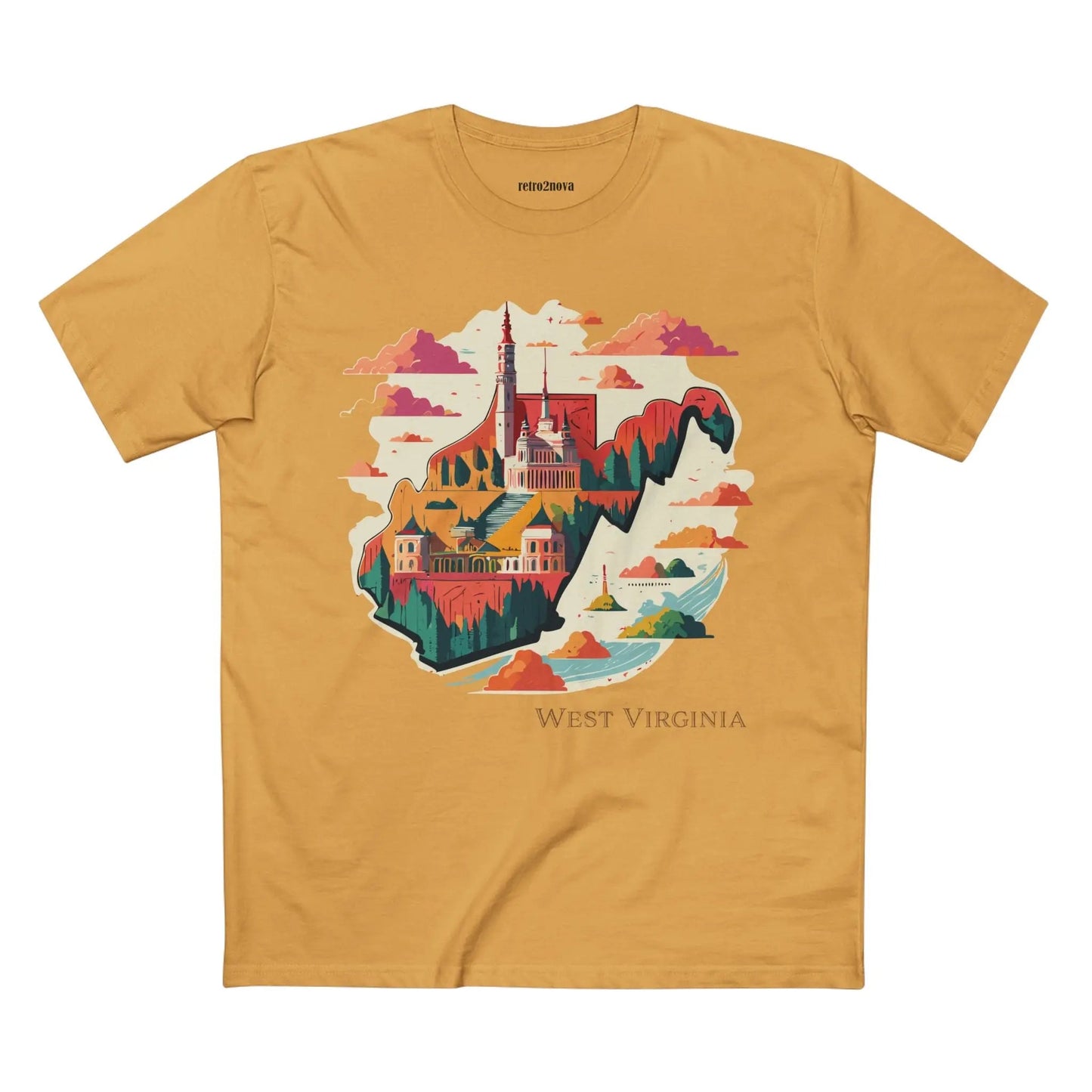 West Virginia State Shirt Unisex Premium Cotton Art Tee With Original Design By Retro2Nova