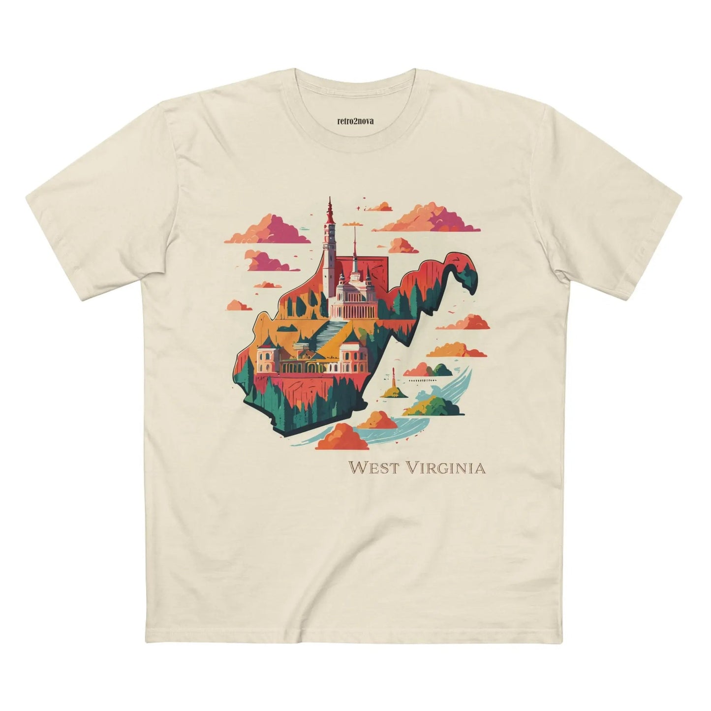 West Virginia State Shirt Unisex Premium Cotton Art Tee With Original Design By Retro2Nova