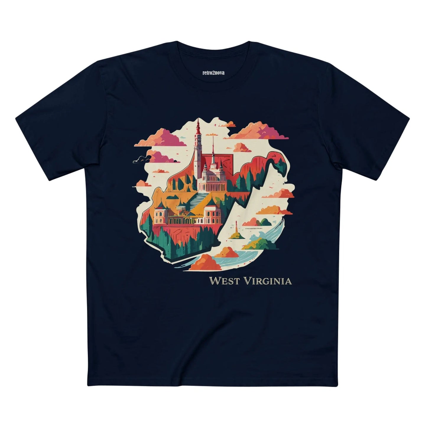West Virginia State Shirt Unisex Premium Cotton Art Tee With Original Design By Retro2Nova