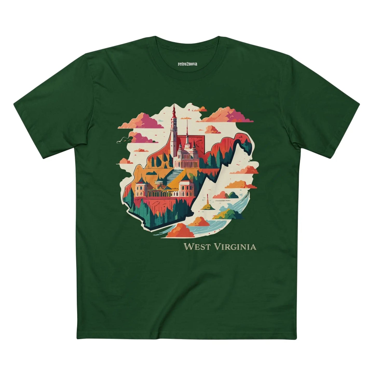 West Virginia State Shirt Unisex Premium Cotton Art Tee With Original Design By Retro2Nova