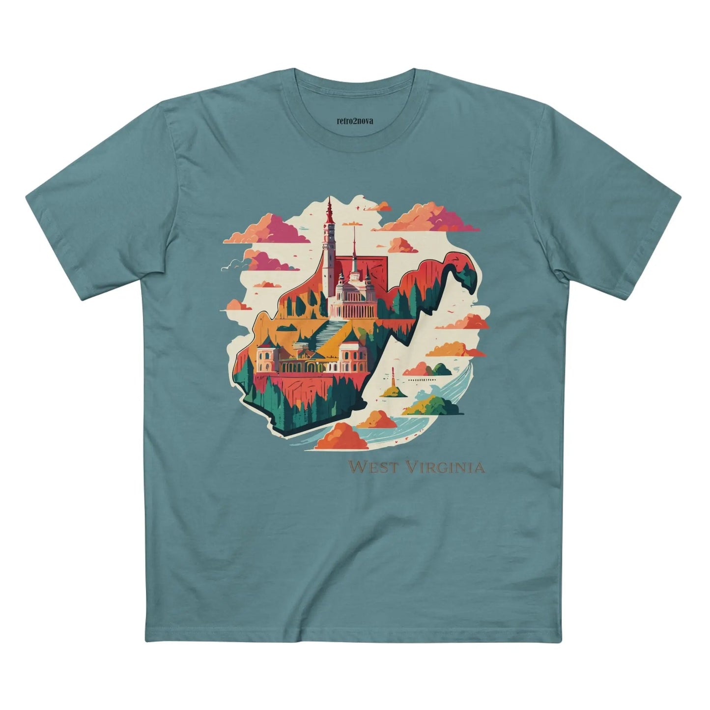 West Virginia State Shirt Unisex Premium Cotton Art Tee With Original Design By Retro2Nova