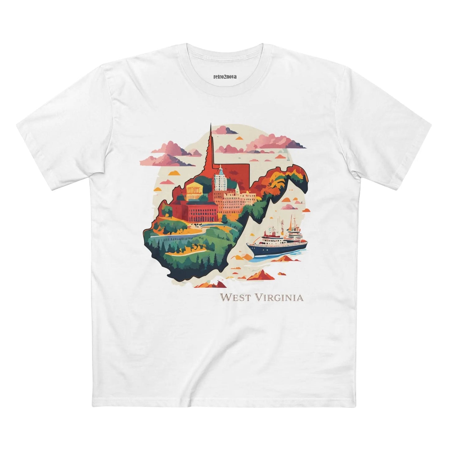 West Virginia State Shirt Unisex Premium Cotton Tee With Original Art Retro2Nova