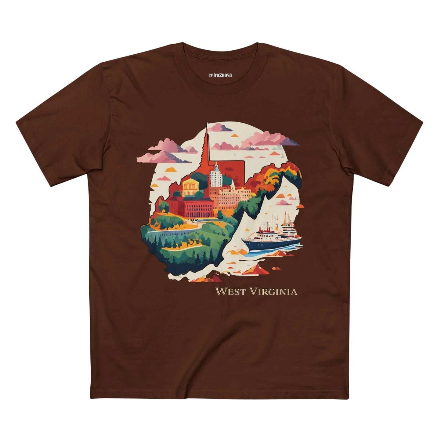 West Virginia State Shirt Unisex Premium Cotton Tee With Original Art Retro2Nova