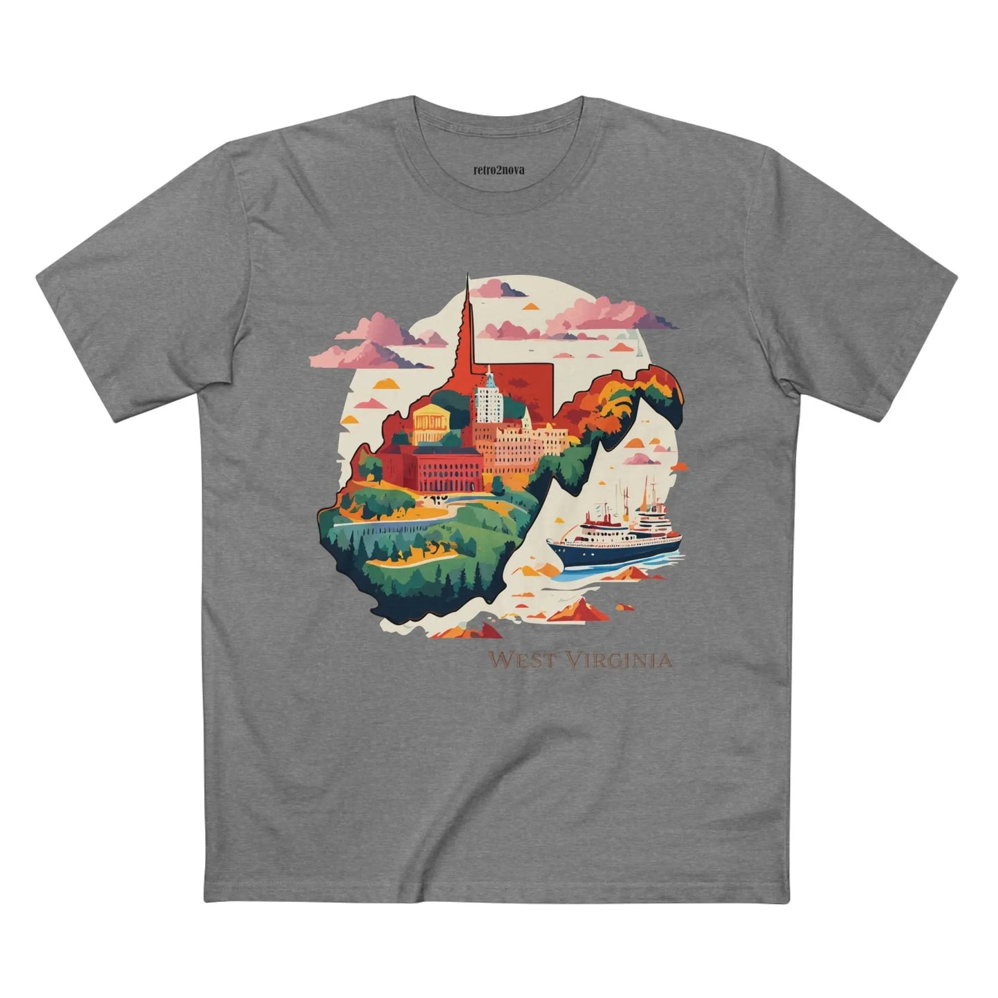 West Virginia State Shirt Unisex Premium Cotton Tee With Original Art Retro2Nova