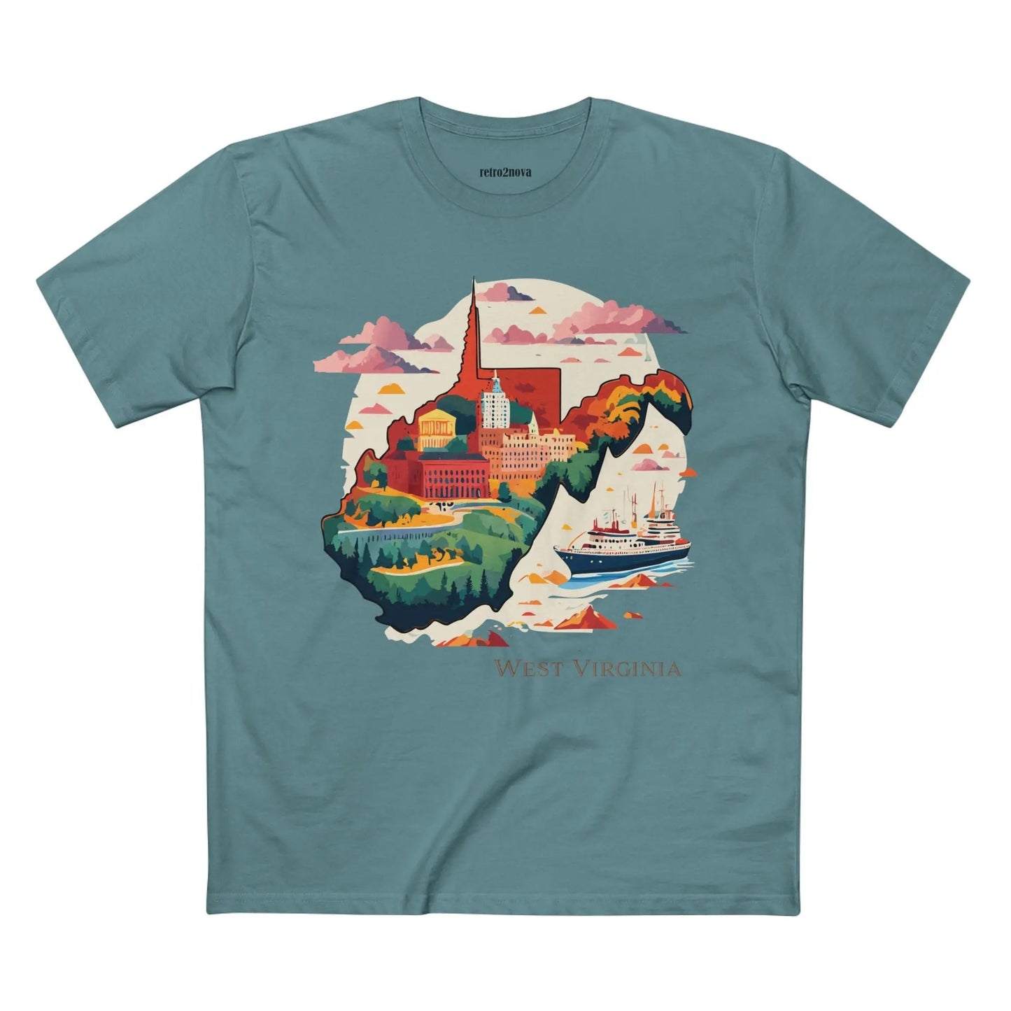 West Virginia State Shirt Unisex Premium Cotton Tee With Original Art Retro2Nova