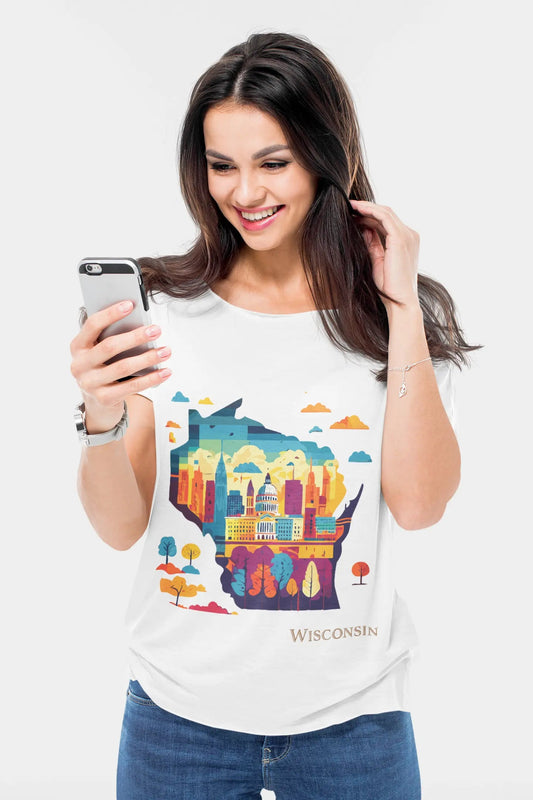 Wisconsin State Graphic Unisex 100 Cotton Tee 144