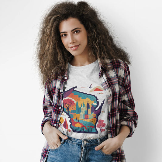 Wisconsin State Graphic Unisex 100 Cotton Tee 146