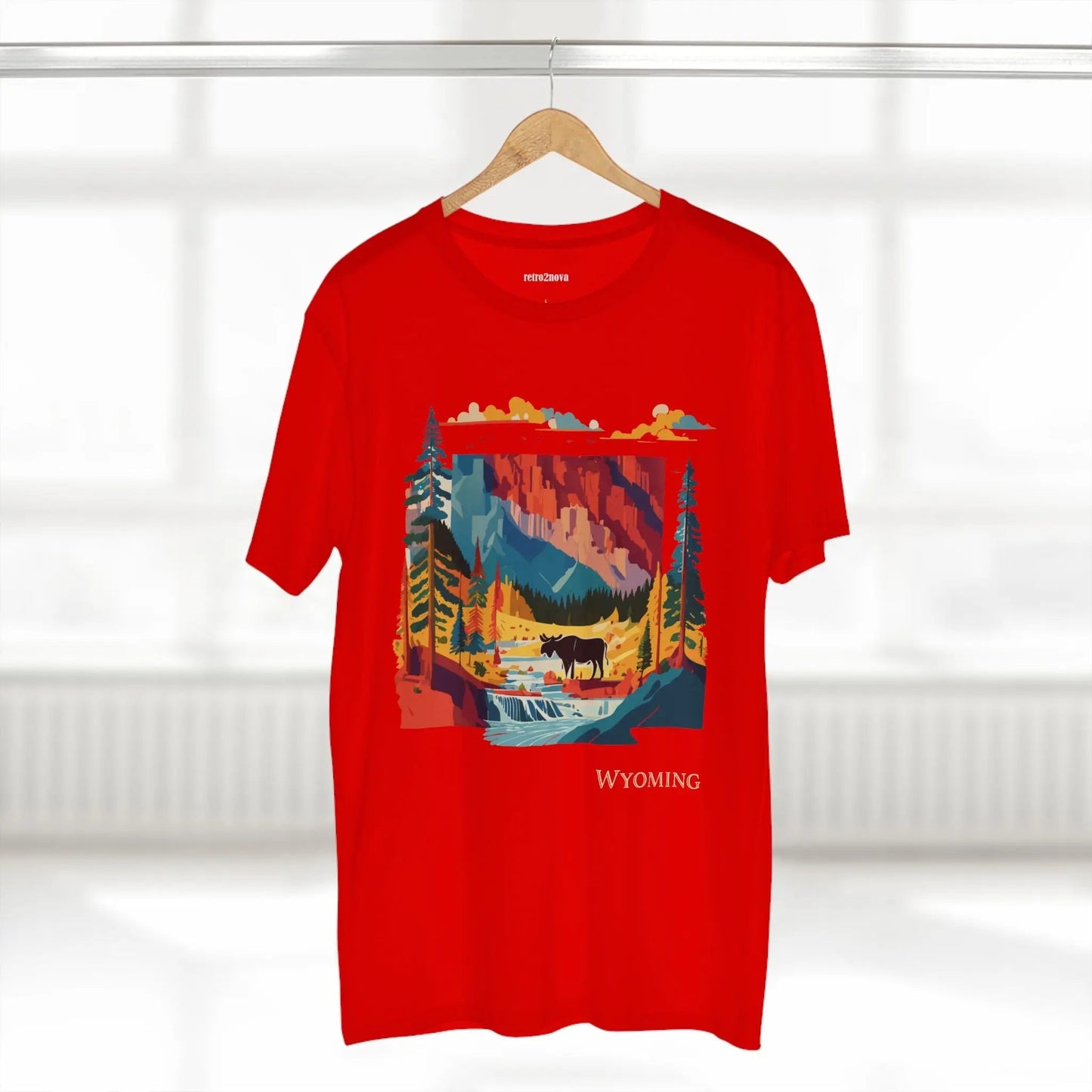 Wyoming US State Shirt Unisex Premium Cotton Tee With Original Art Collection By Retro2Nova