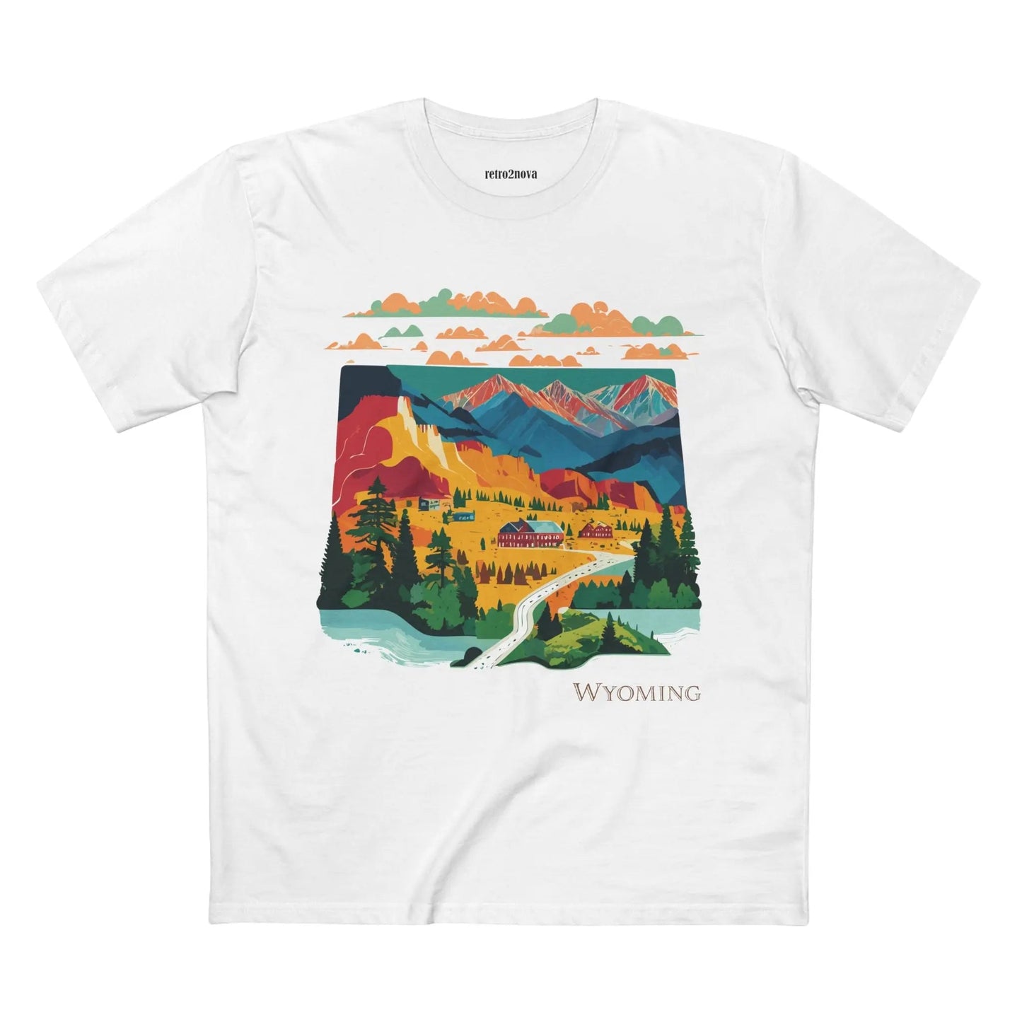 Wyoming State Shirt Unisex Premium Cotton Tee With Original Art Design Retro2Nova