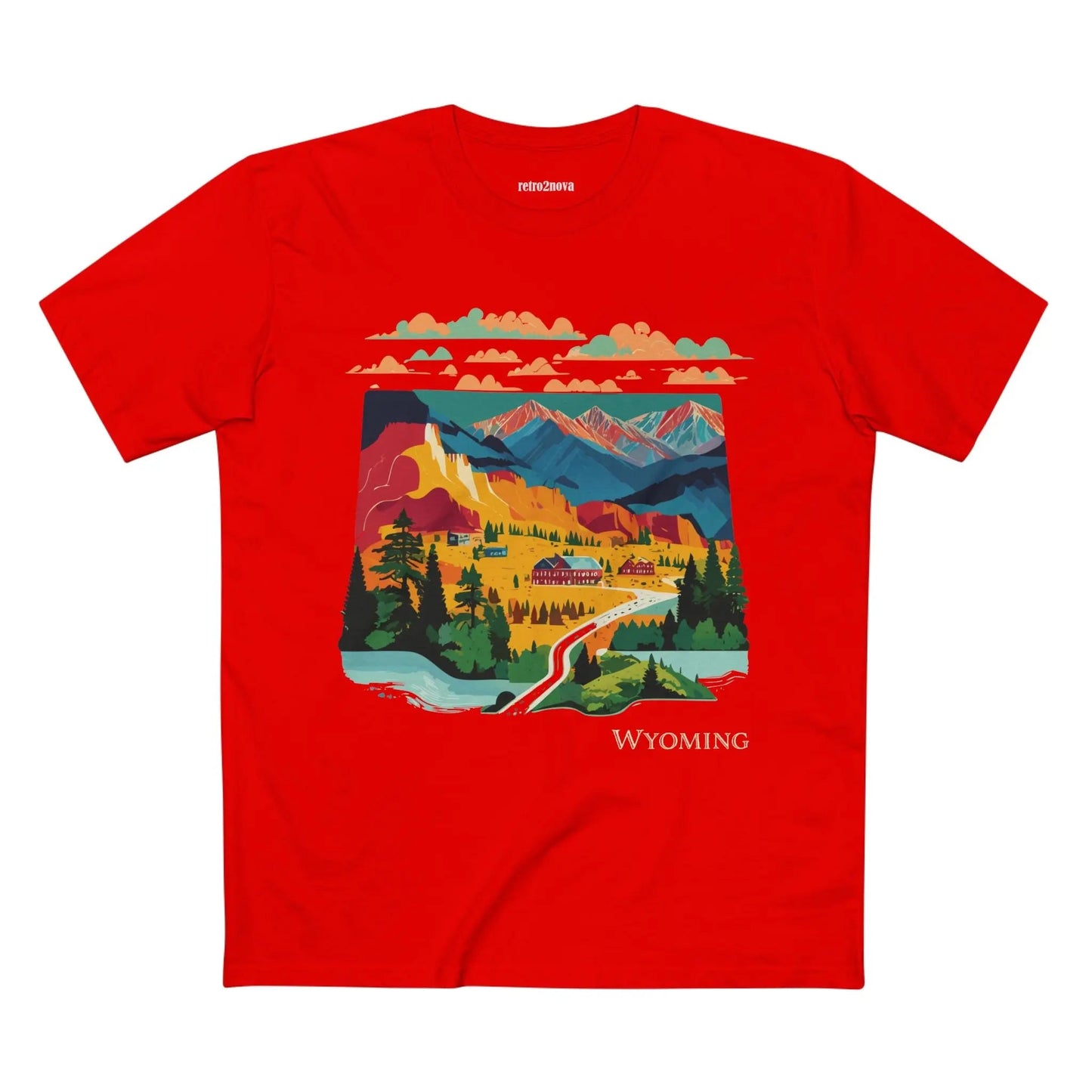 Wyoming State Shirt Unisex Premium Cotton Tee With Original Art Design Retro2Nova