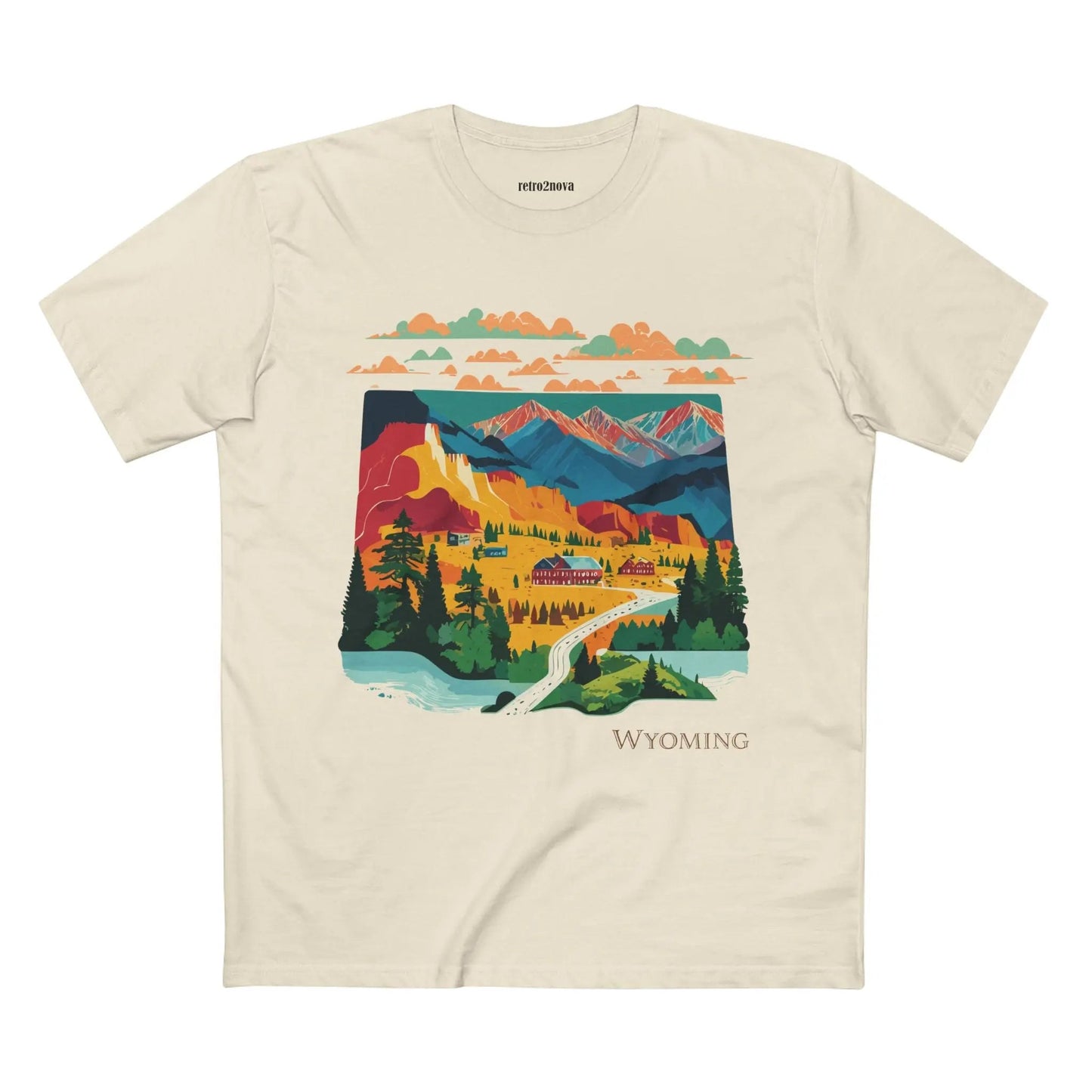 Wyoming State Shirt Unisex Premium Cotton Tee With Original Art Design Retro2Nova