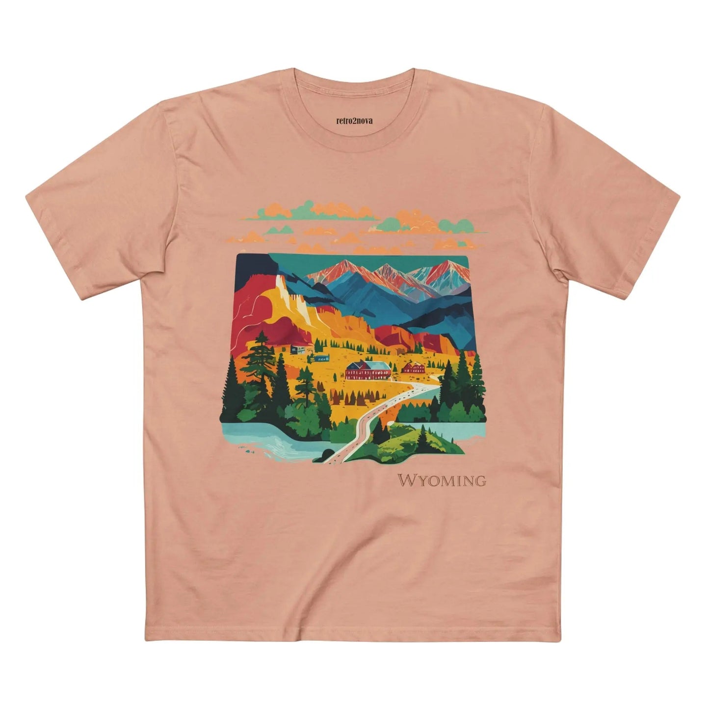 Wyoming State Shirt Unisex Premium Cotton Tee With Original Art Design Retro2Nova