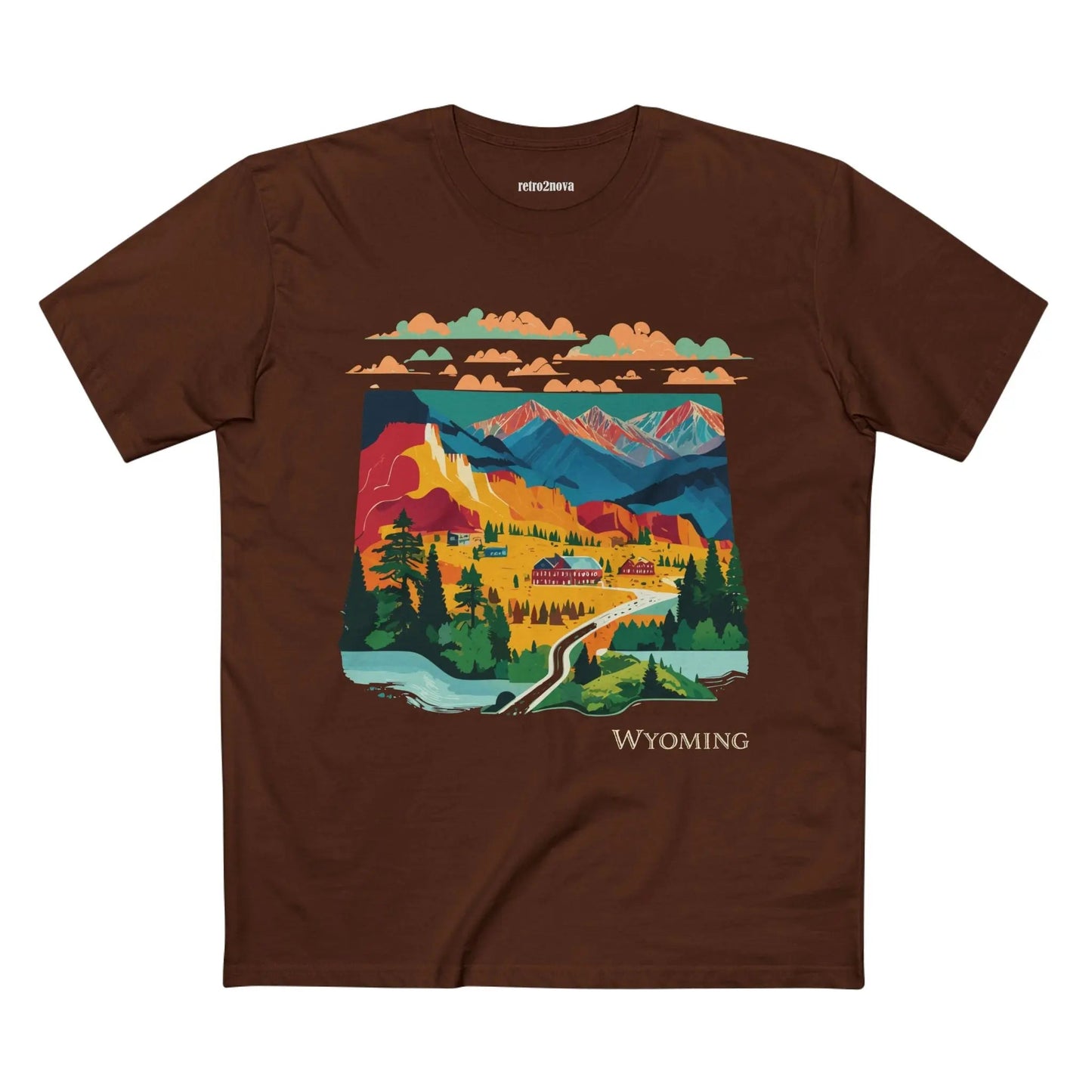 Wyoming State Shirt Unisex Premium Cotton Tee With Original Art Design Retro2Nova