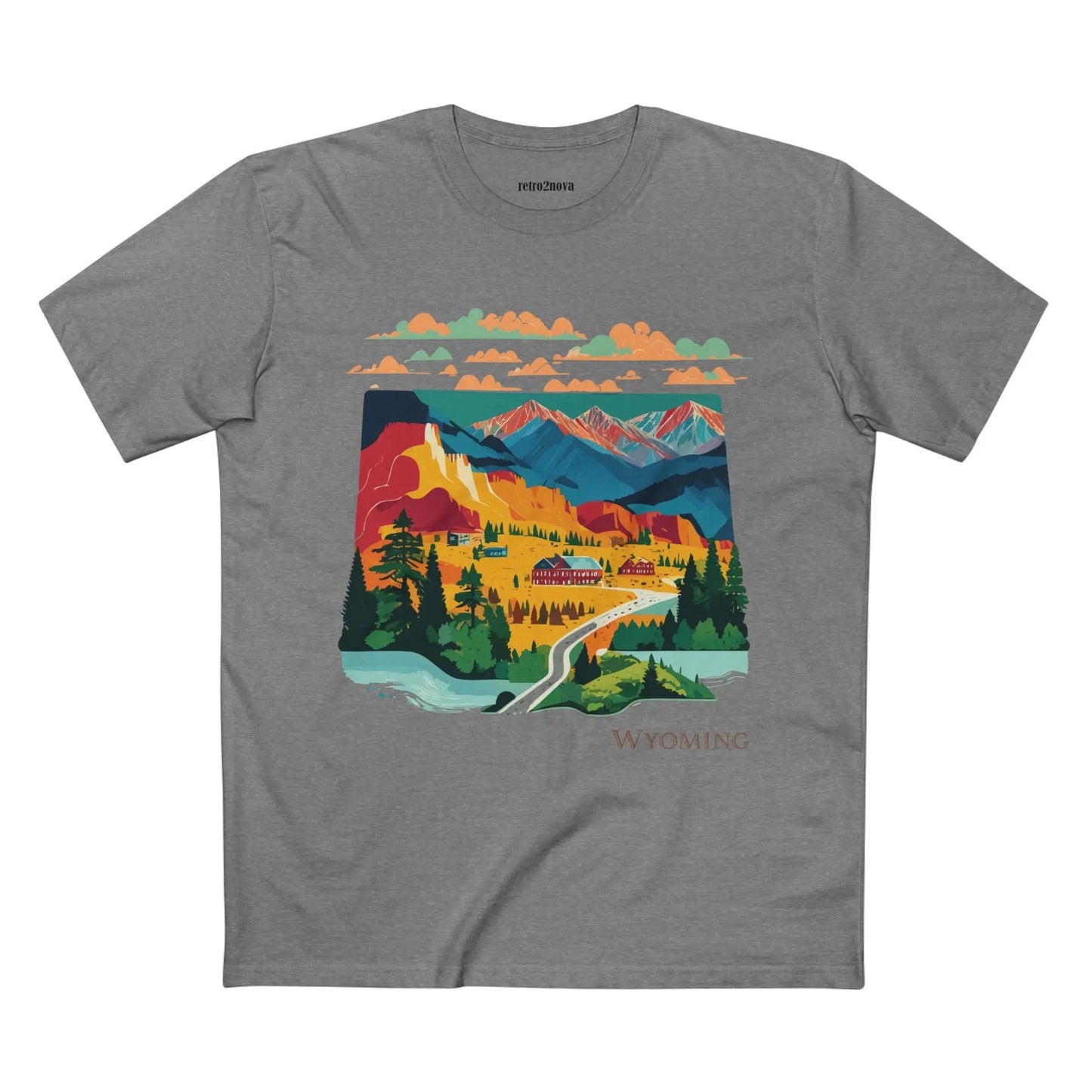Wyoming State Shirt Unisex Premium Cotton Tee With Original Art Design Retro2Nova